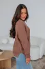 Chelsea Mock Neck Sweater - Mocha sold by Wild Oak Boutique