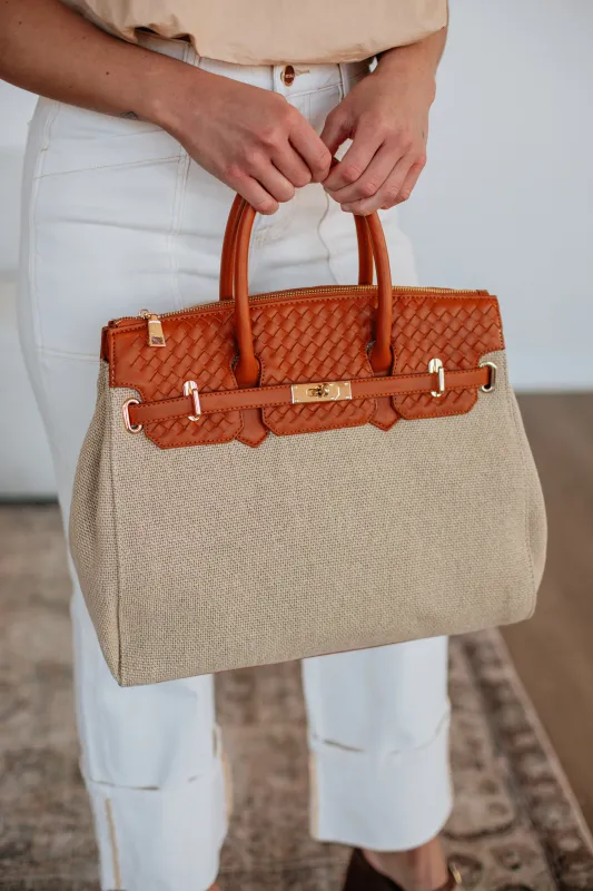 Delmore Handbag - Camel Mix sold by Wild Oak Boutique