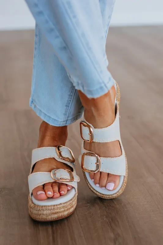 Somewhere On A Beach Sandals - Stone sold by Wild Oak Boutique