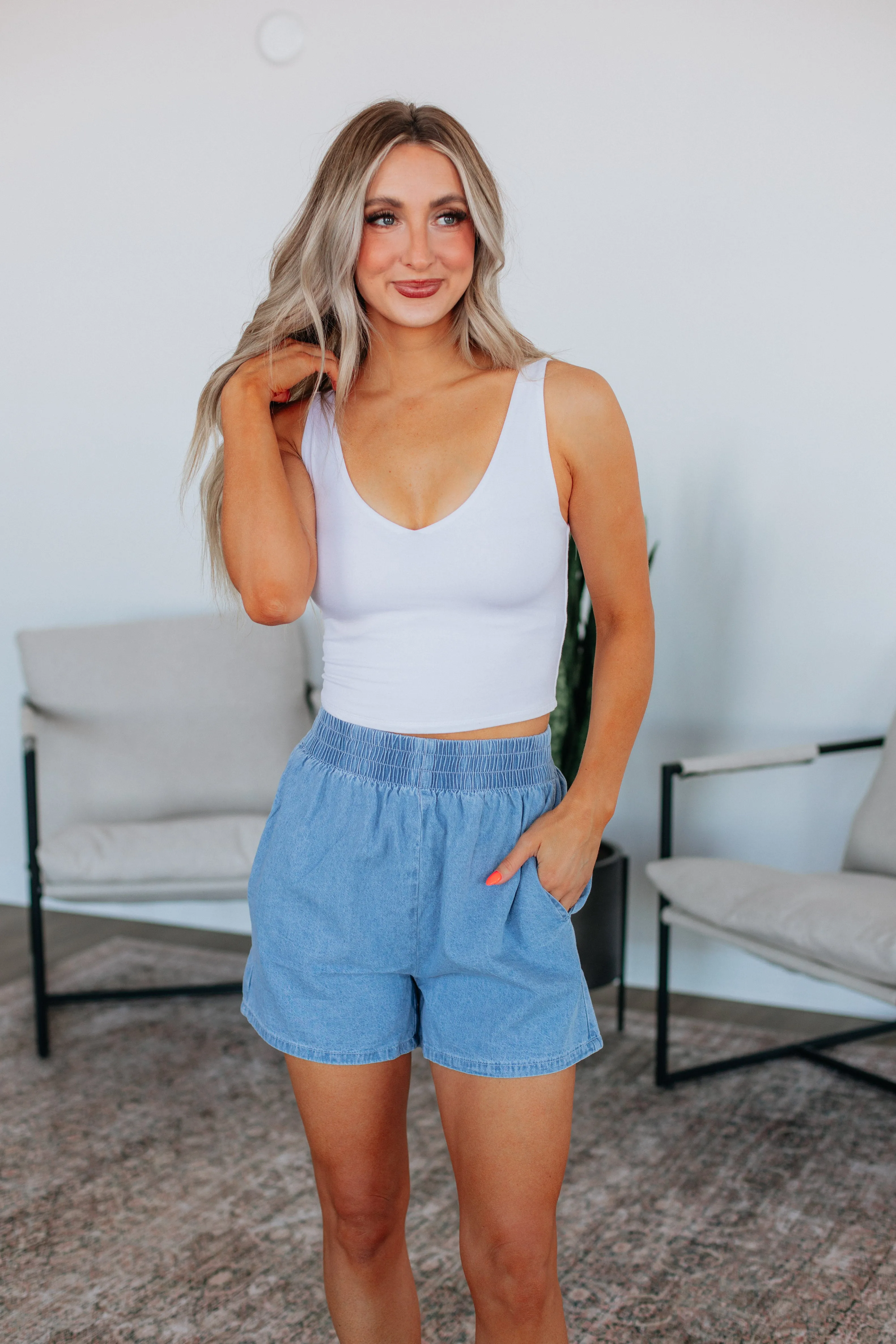 Jemmah Denim Shorts sold by Wild Oak Boutique