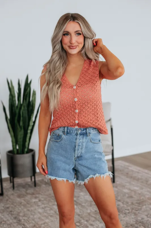 Cleo Crochet Top - Clay sold by Wild Oak Boutique
