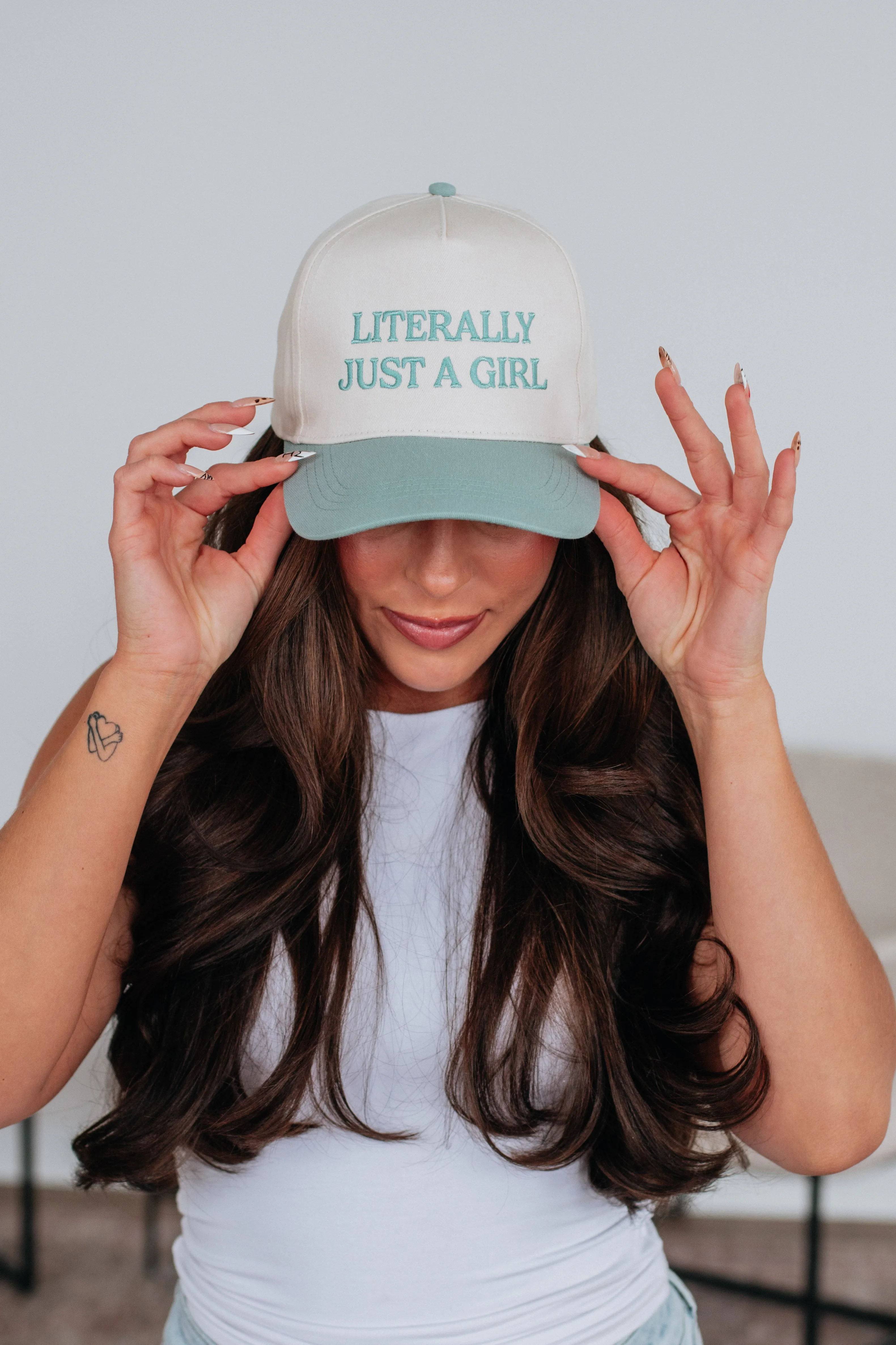 Just A Girl Trucker Hat - Sage sold by Wild Oak Boutique product image thumbnail 3