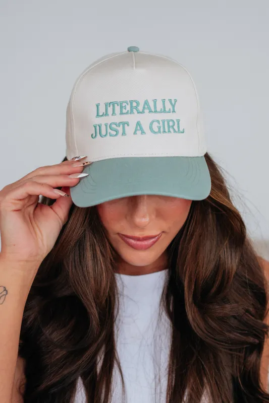Just A Girl Trucker Hat - Sage sold by Wild Oak Boutique