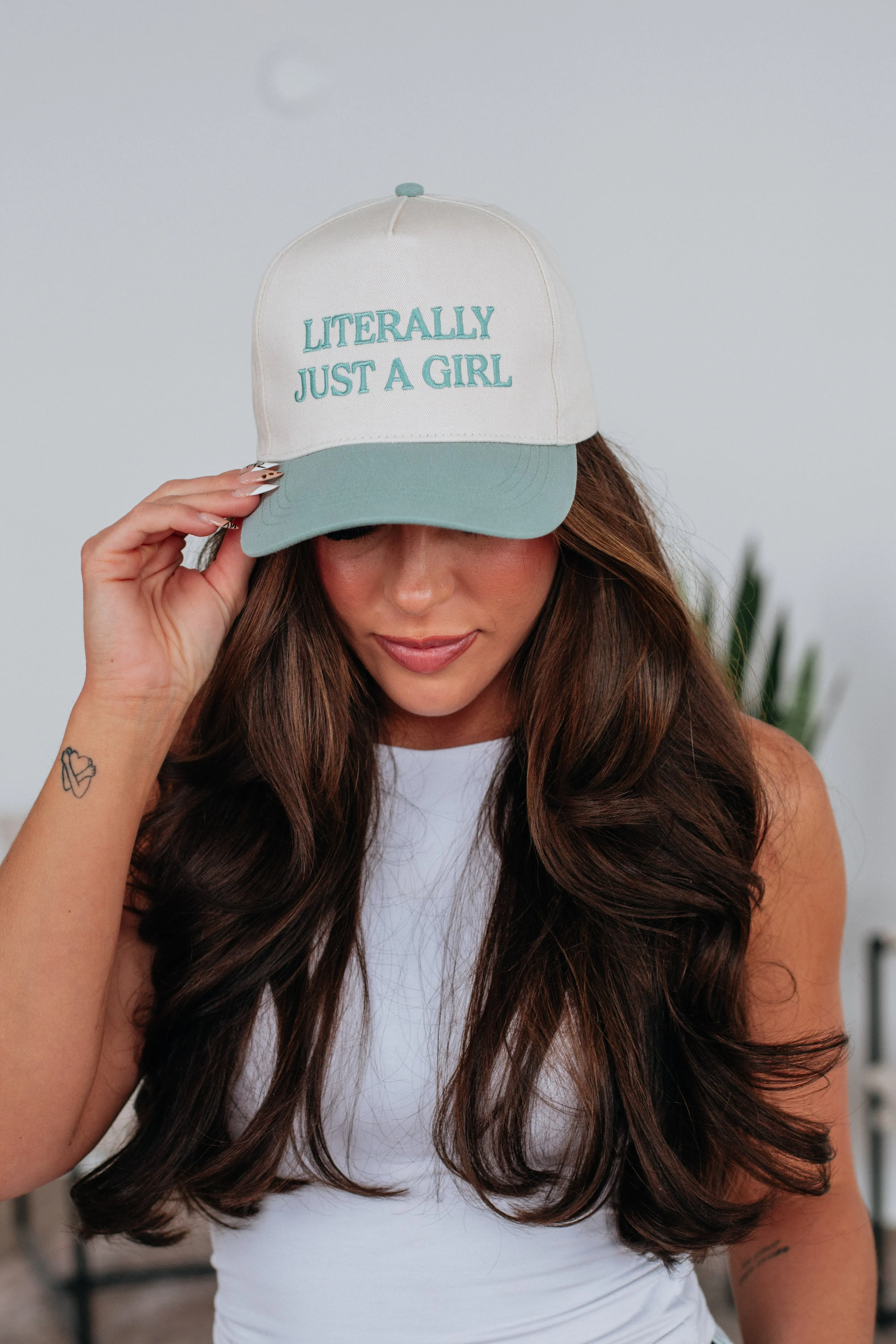 Just A Girl Trucker Hat - Sage sold by Wild Oak Boutique product image thumbnail 2