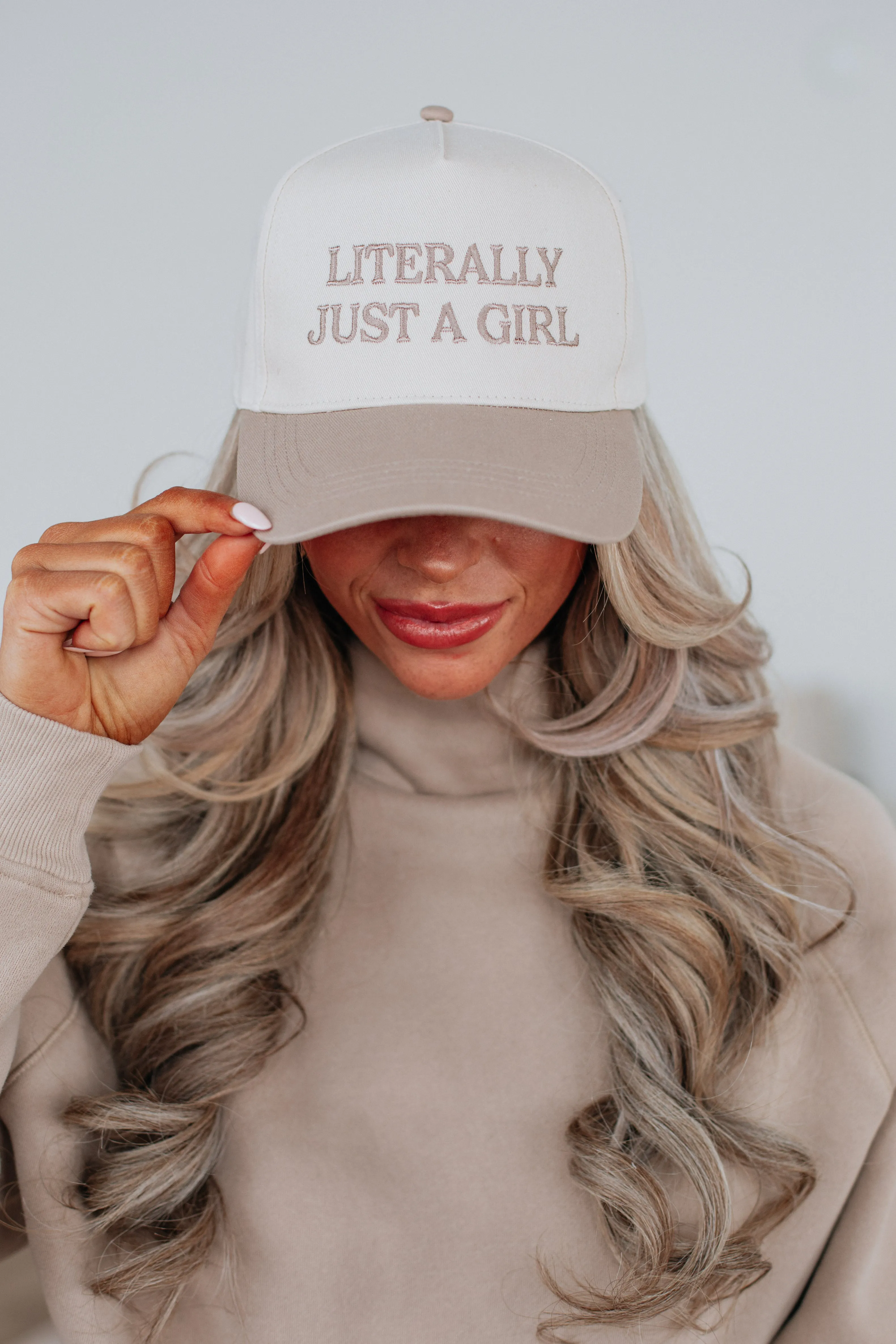 Just A Girl Trucker Hat - Beige sold by Wild Oak Boutique product image thumbnail 2