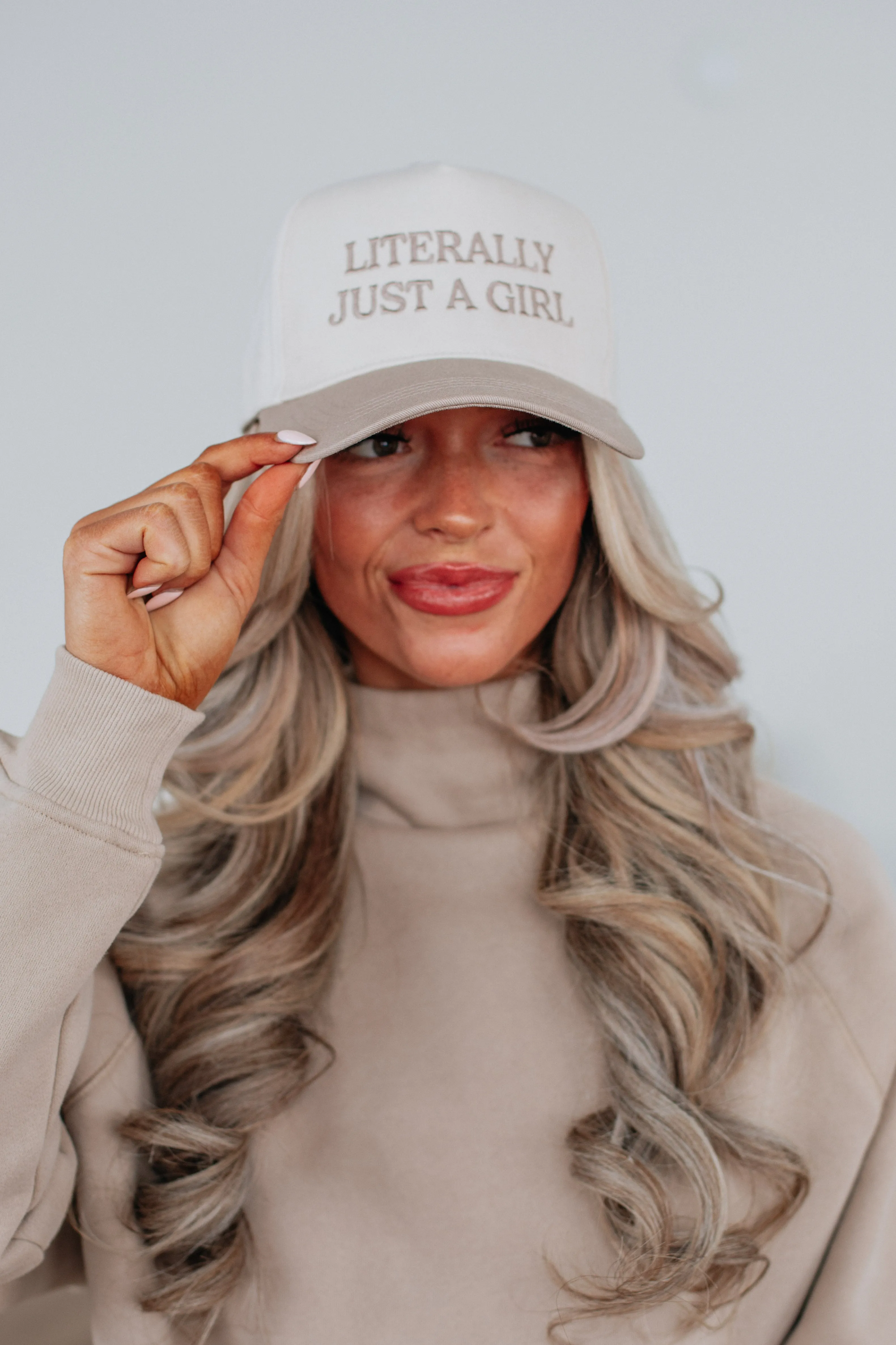 Just A Girl Trucker Hat - Beige sold by Wild Oak Boutique product image thumbnail 3