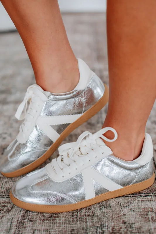 Can't Be Bothered Sneakers - Silver made by MIA