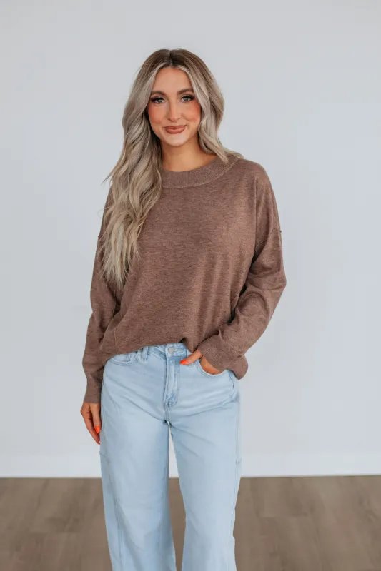Loriella Sweater - Mocha sold by Wild Oak Boutique