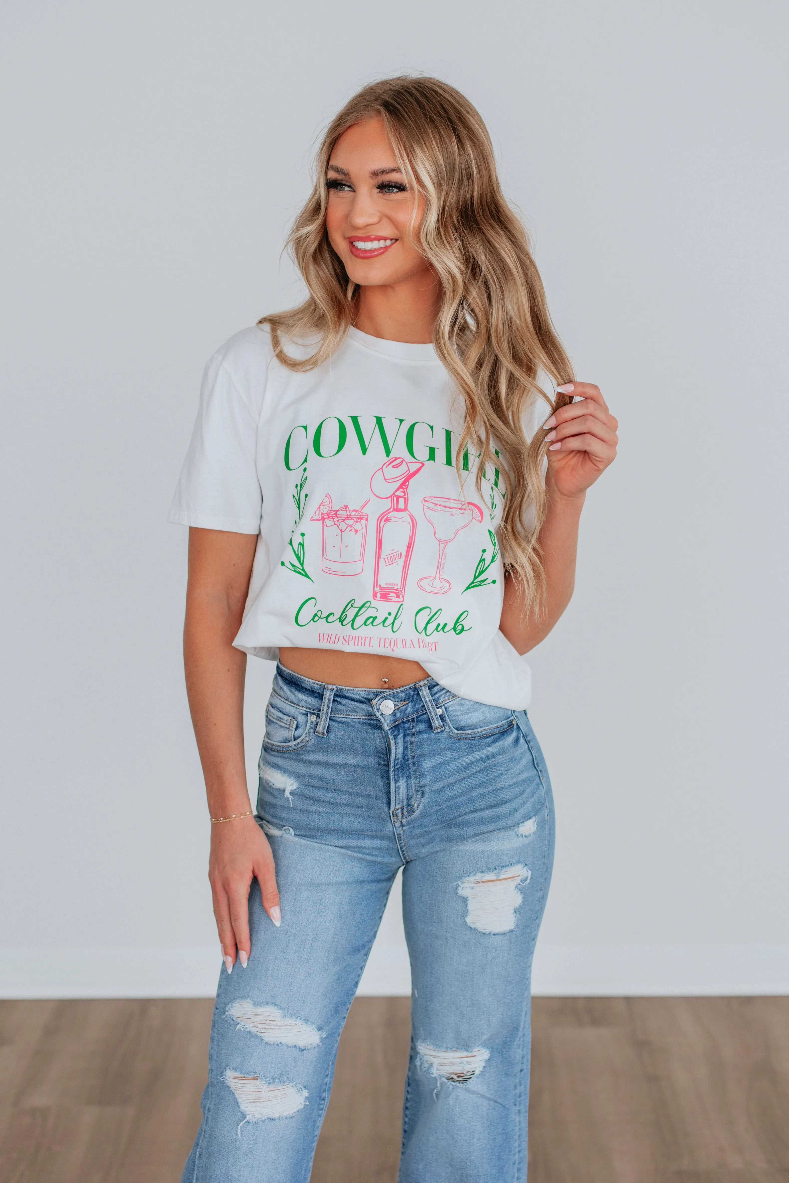 Cowgirl Cocktail Graphic Tee sold by Wild Oak Boutique product image thumbnail 3
