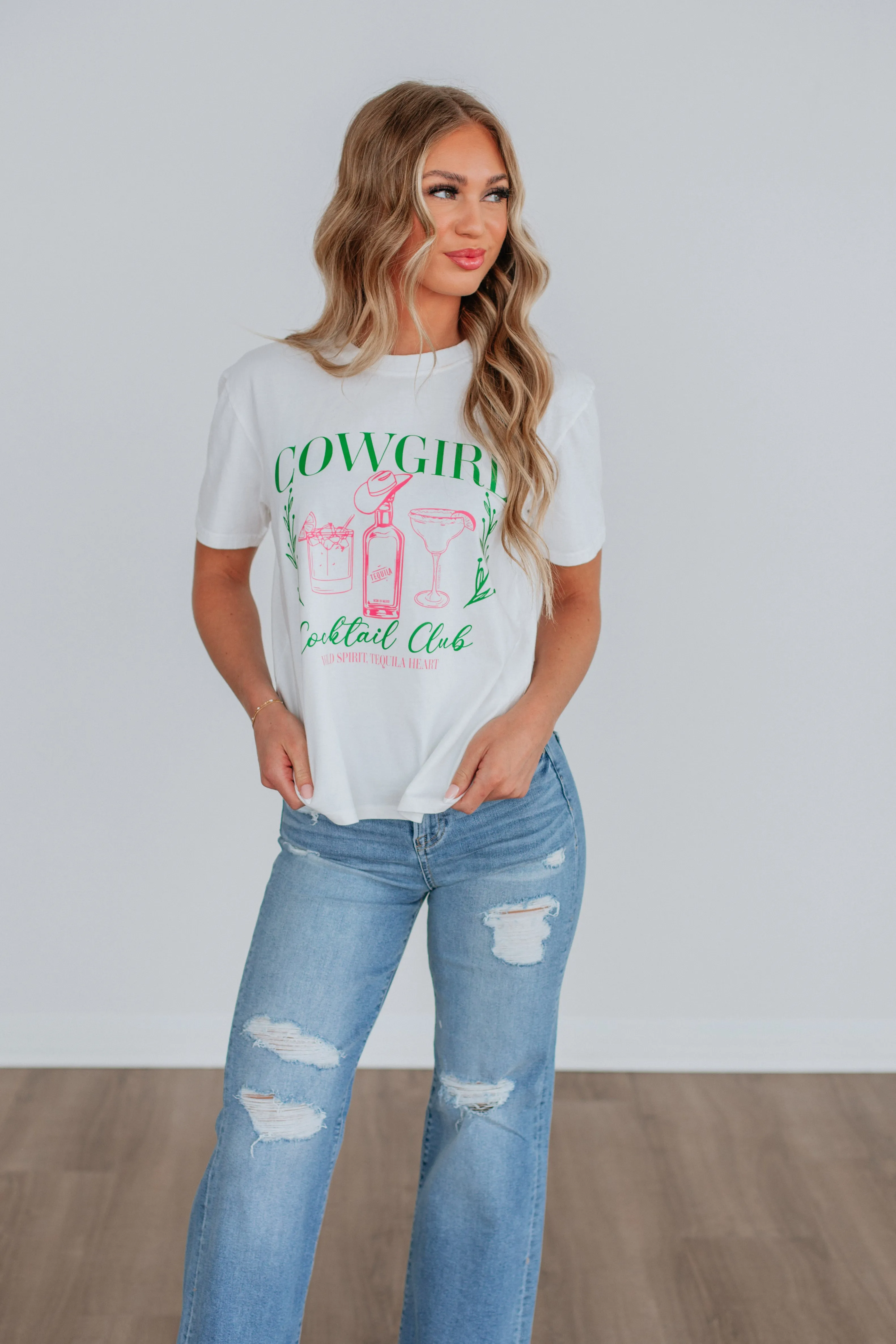 Cowgirl Cocktail Graphic Tee sold by Wild Oak Boutique product image thumbnail 2