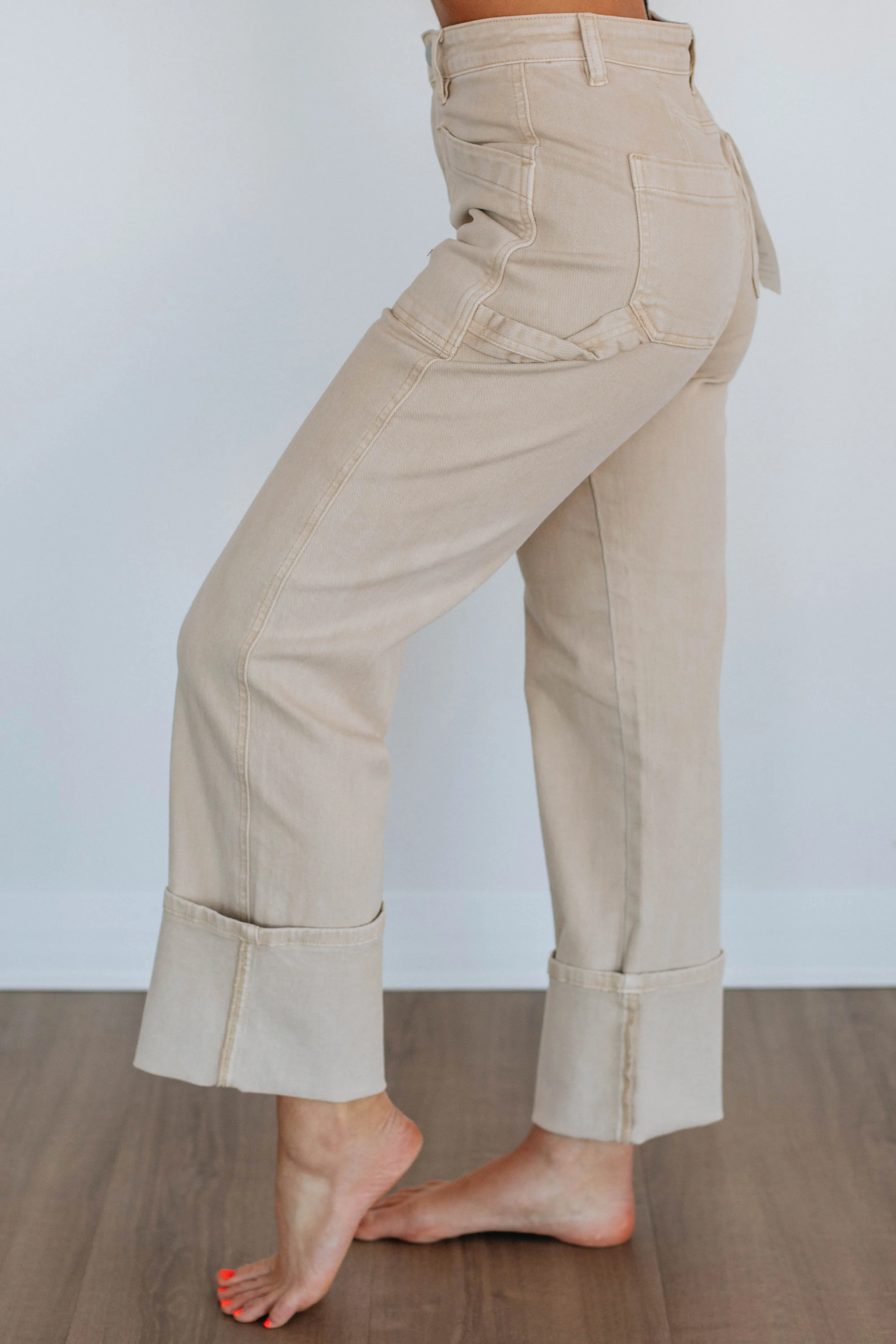 Erin Risen Jeans - Khaki sold by Wild Oak Boutique product image thumbnail 2