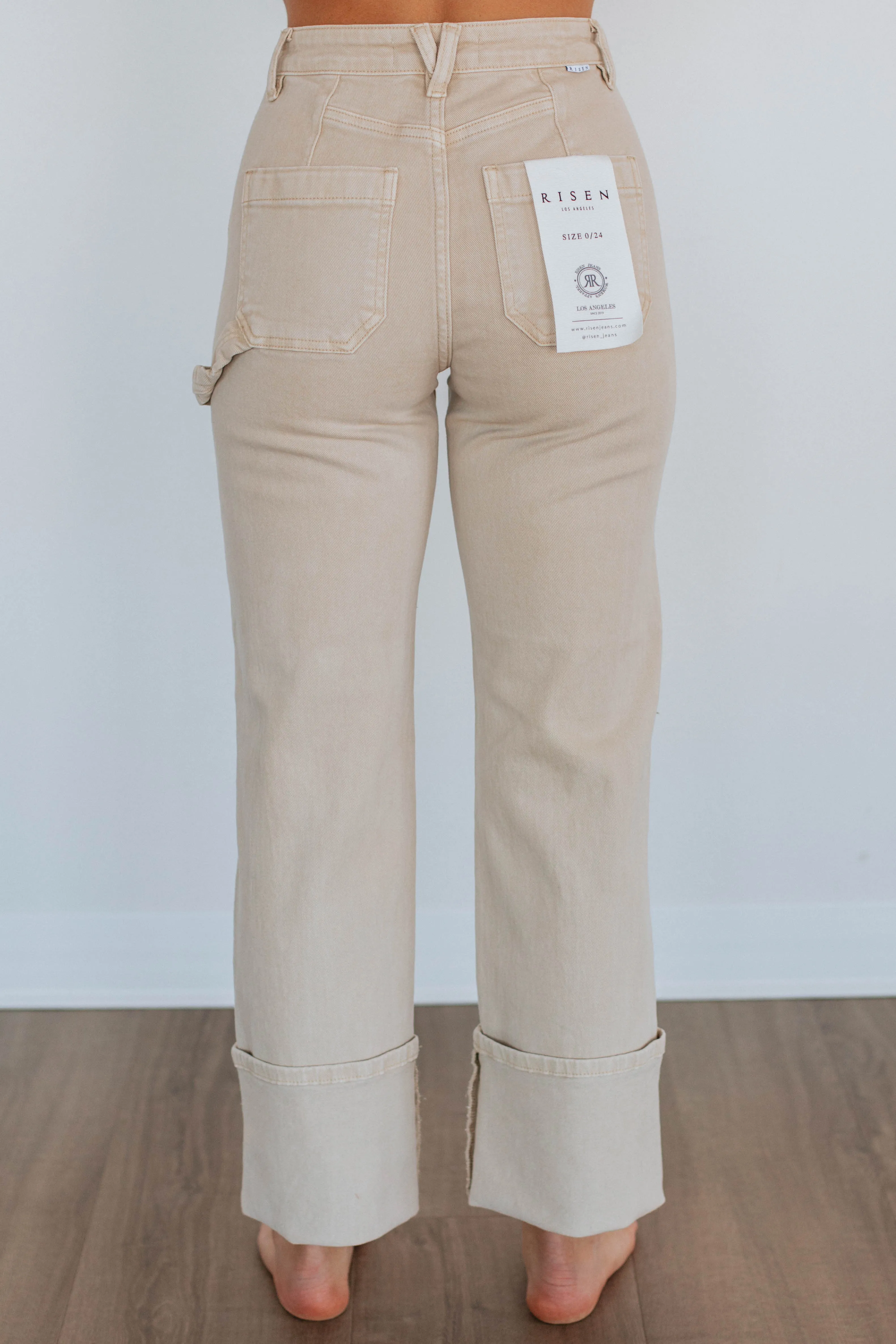 Erin Risen Jeans - Khaki sold by Wild Oak Boutique product image thumbnail 3