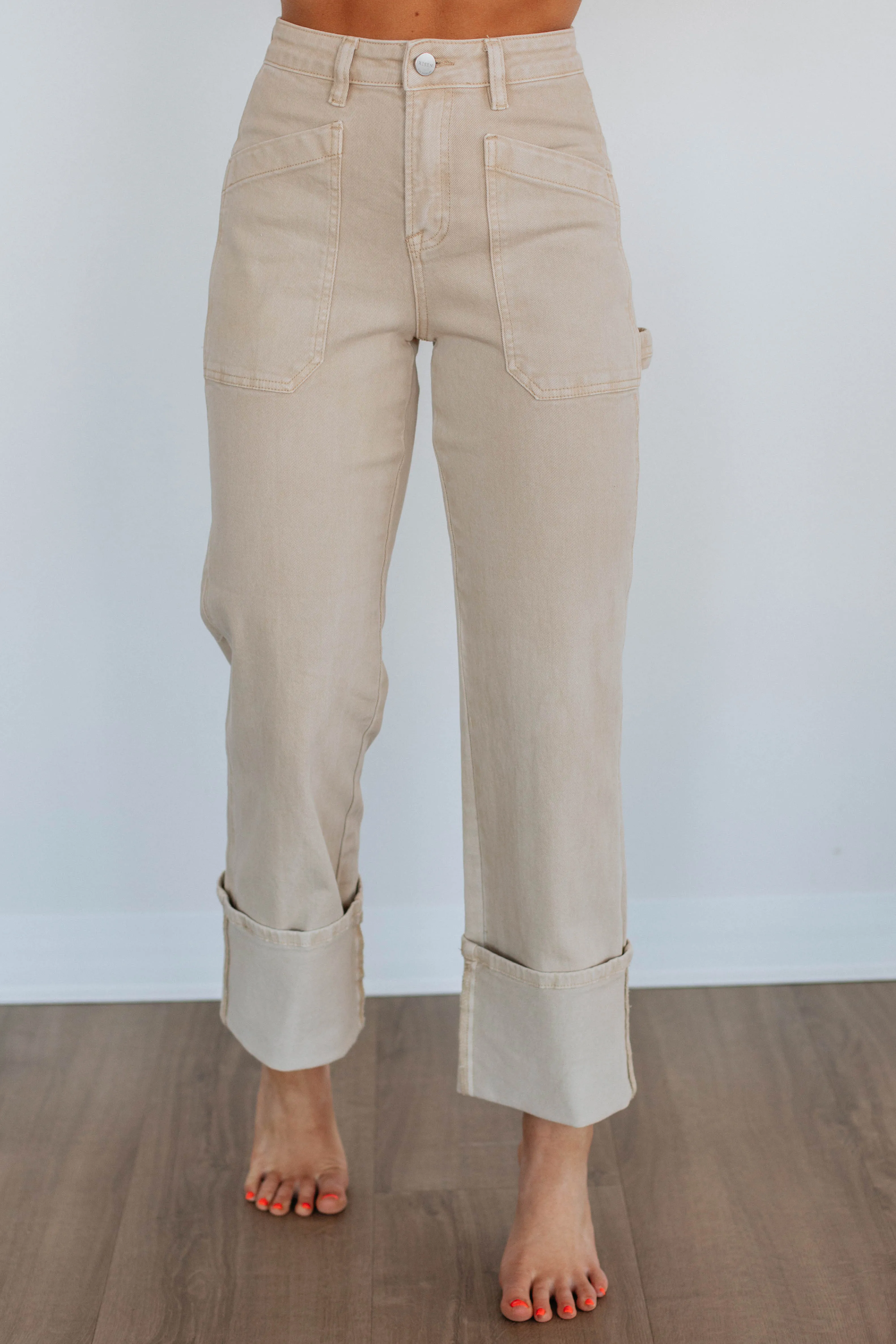 Erin Risen Jeans - Khaki sold by Wild Oak Boutique product image thumbnail 4