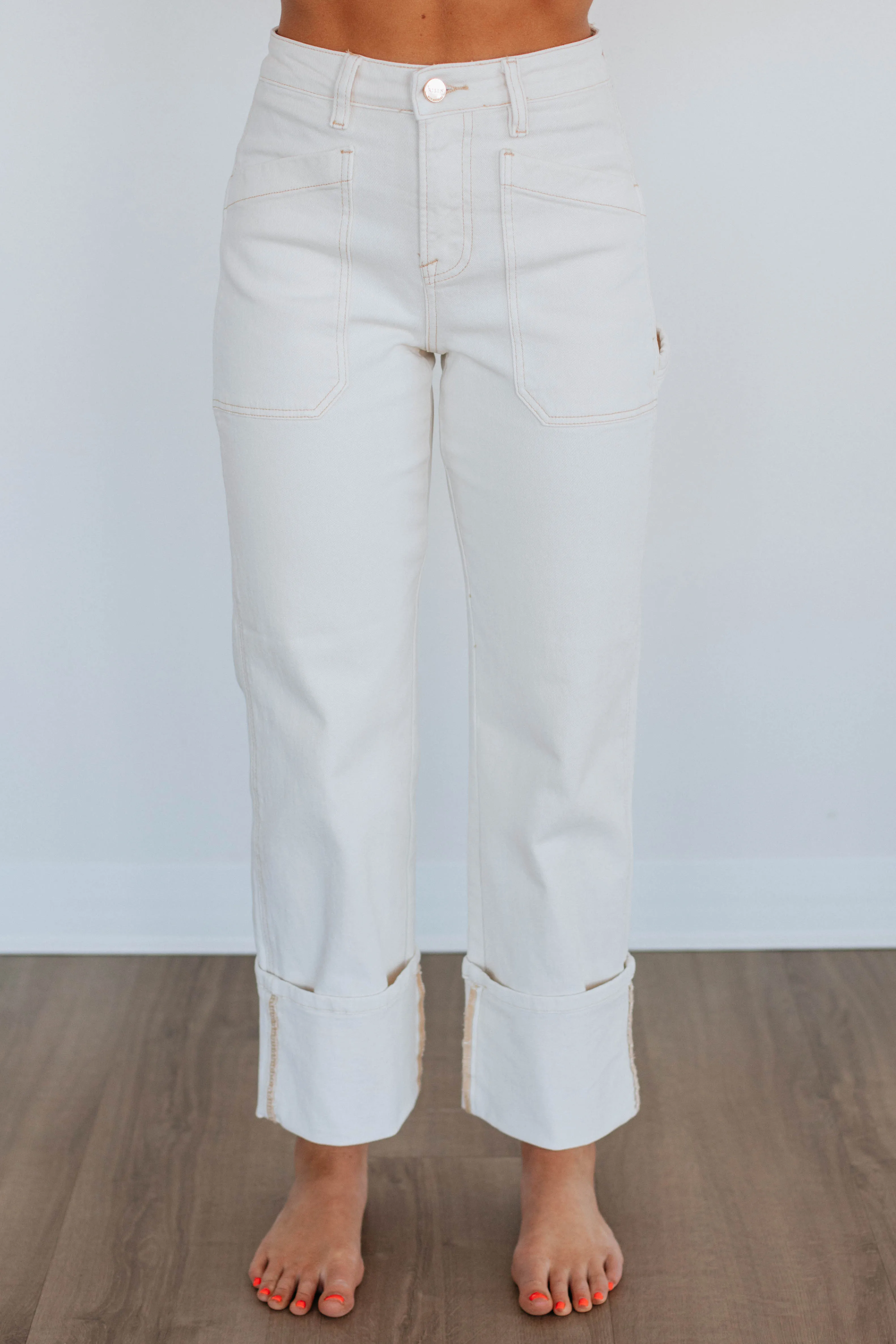Erin Risen Jeans - Cream sold by Wild Oak Boutique product image thumbnail 3
