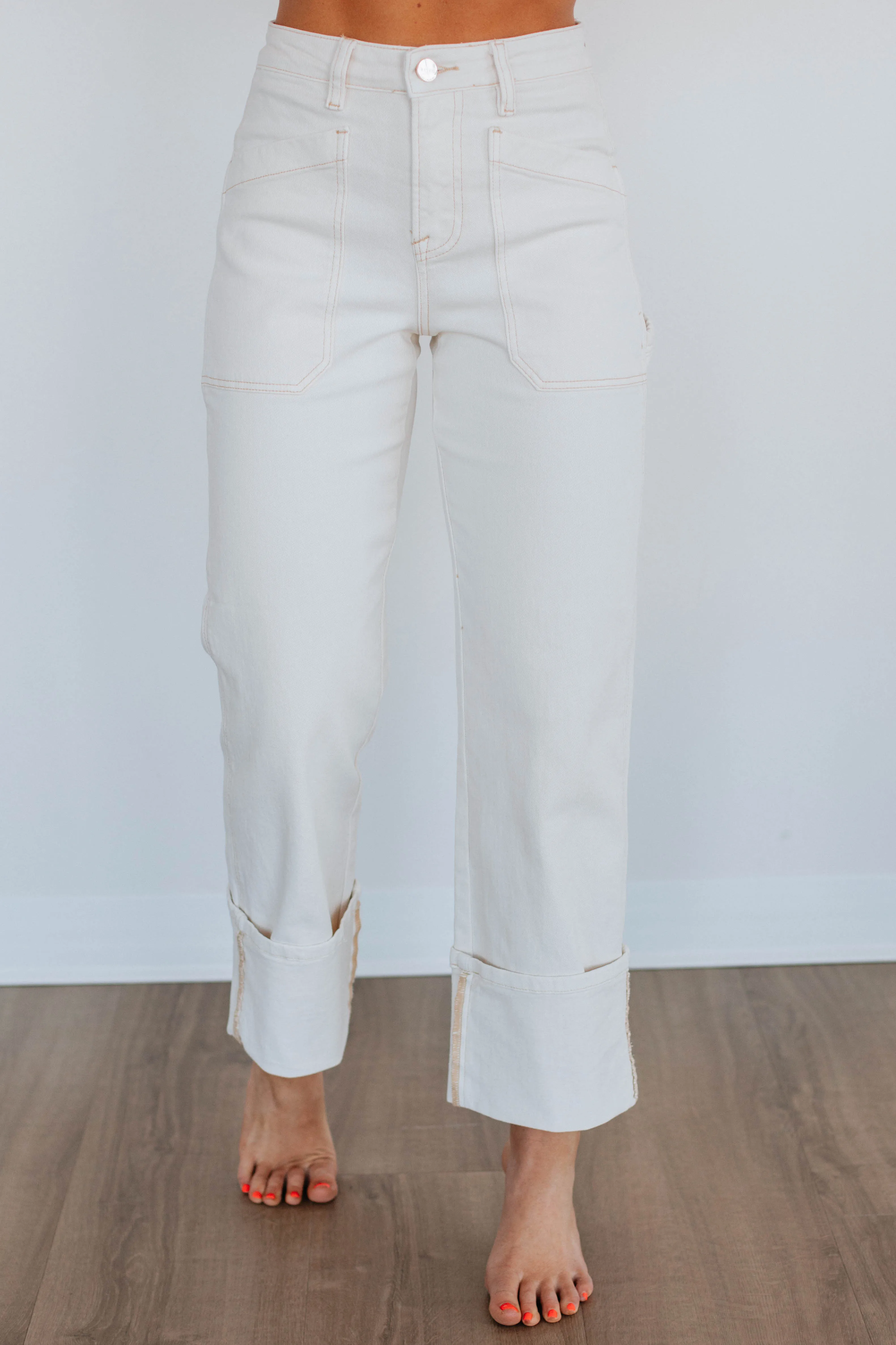 Erin Risen Jeans - Cream sold by Wild Oak Boutique product image thumbnail 5