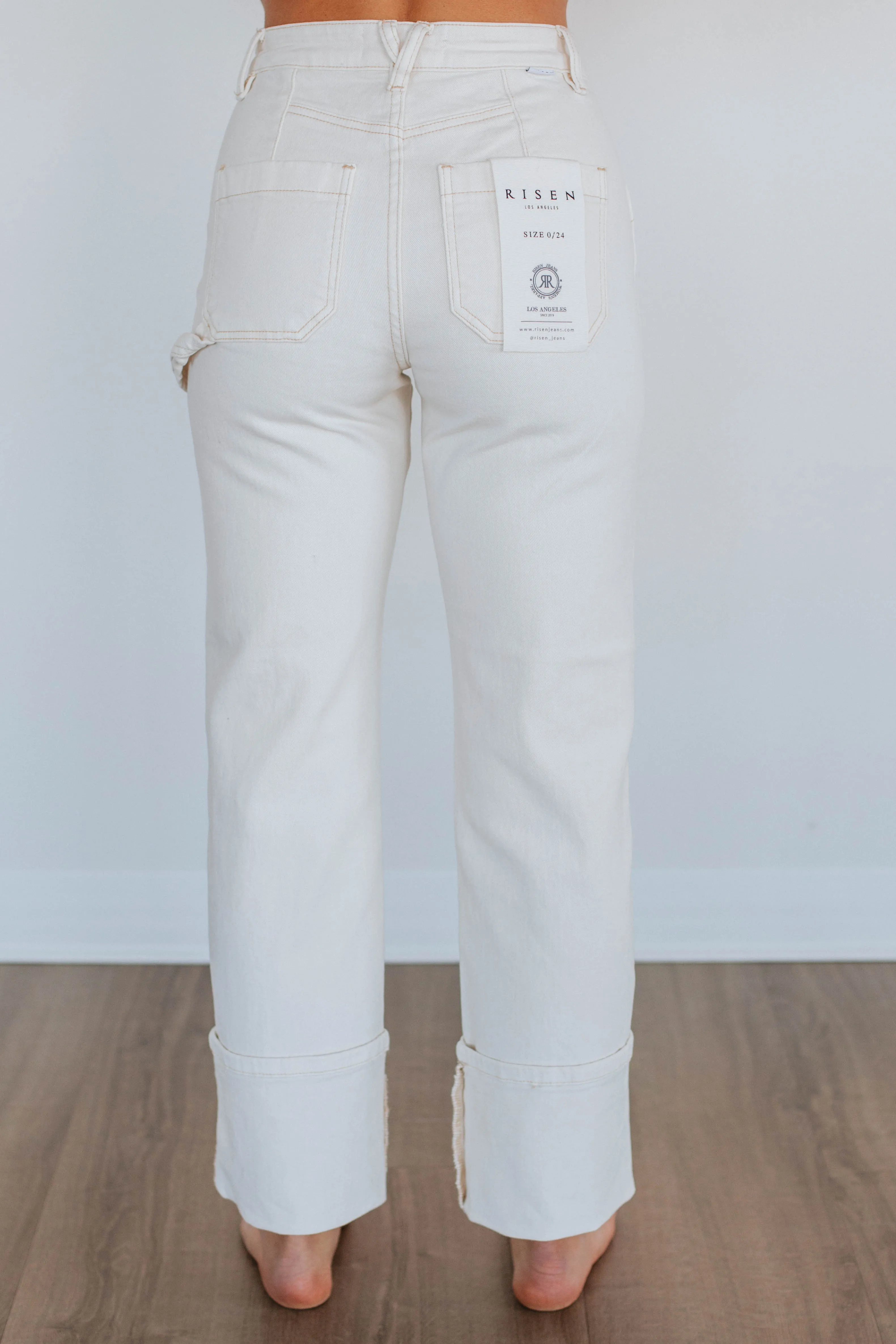 Erin Risen Jeans - Cream sold by Wild Oak Boutique product image thumbnail 4