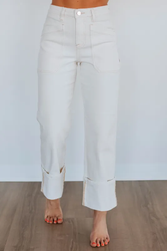 Erin Risen Jeans - Cream sold by Wild Oak Boutique