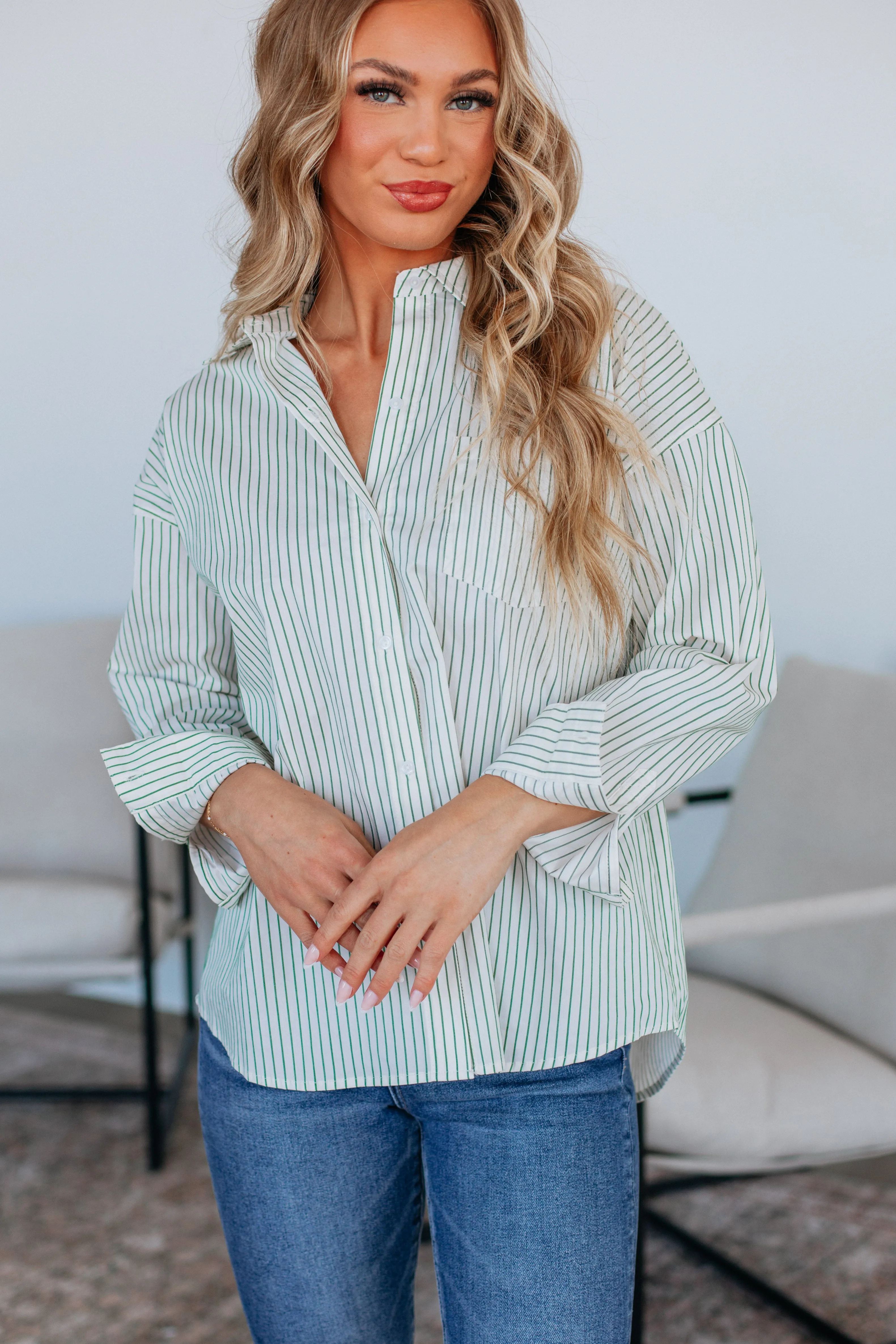 Aella Striped Button Down sold by Wild Oak Boutique