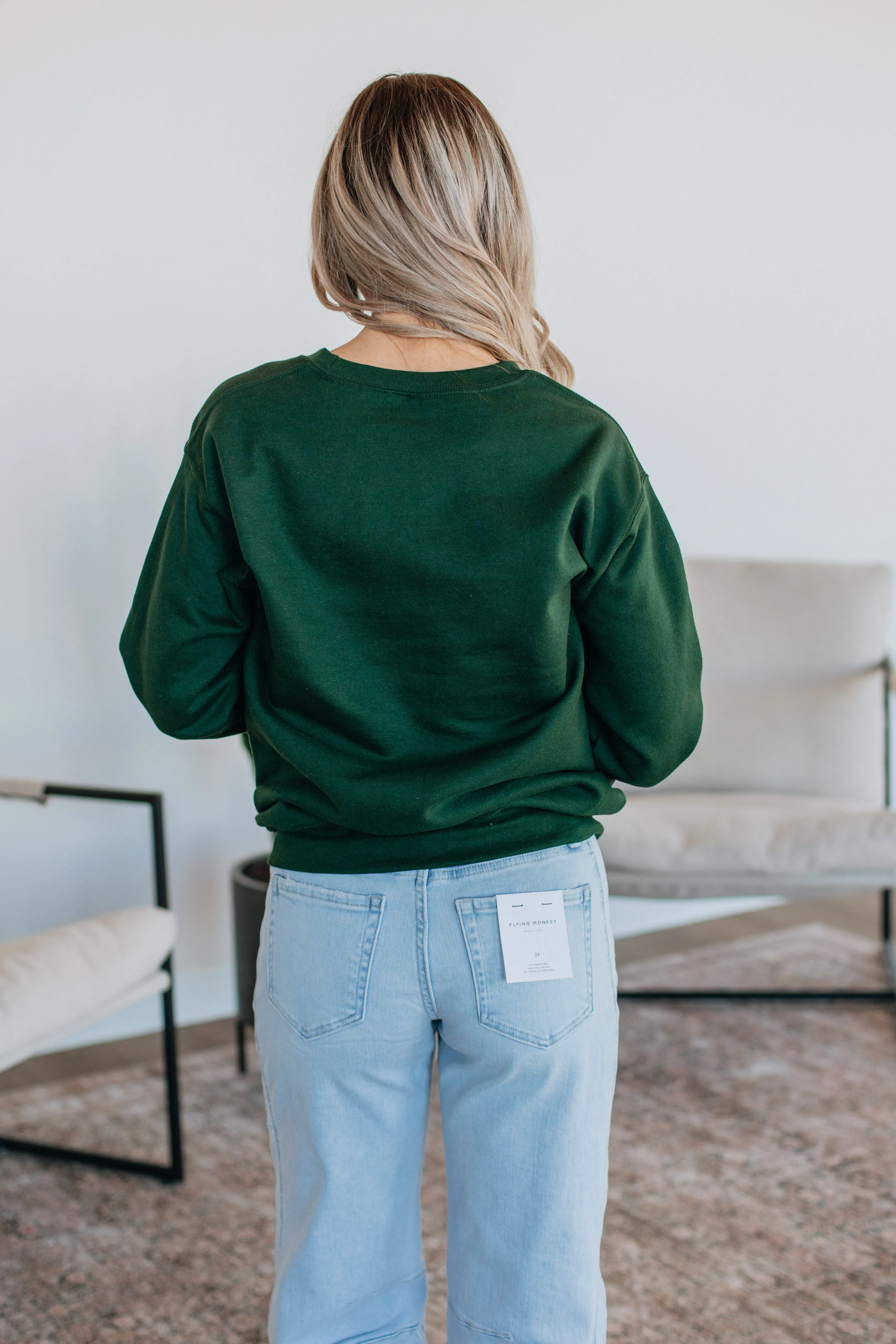 Overstimulated Crewneck - Hunter Green sold by Wild Oak Boutique product image thumbnail 5