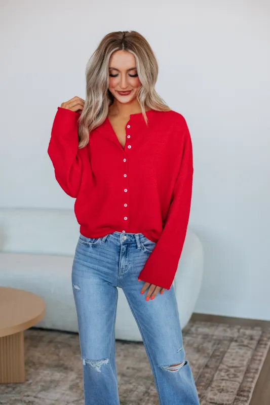 Brooke Cardigan - Dusty Red sold by Wild Oak Boutique
