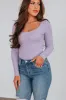 Haleigh Ribbed Bodysuit - Lilac sold by Wild Oak Boutique
