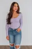 Haleigh Ribbed Bodysuit - Lilac sold by Wild Oak Boutique