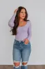 Haleigh Ribbed Bodysuit - Lilac sold by Wild Oak Boutique