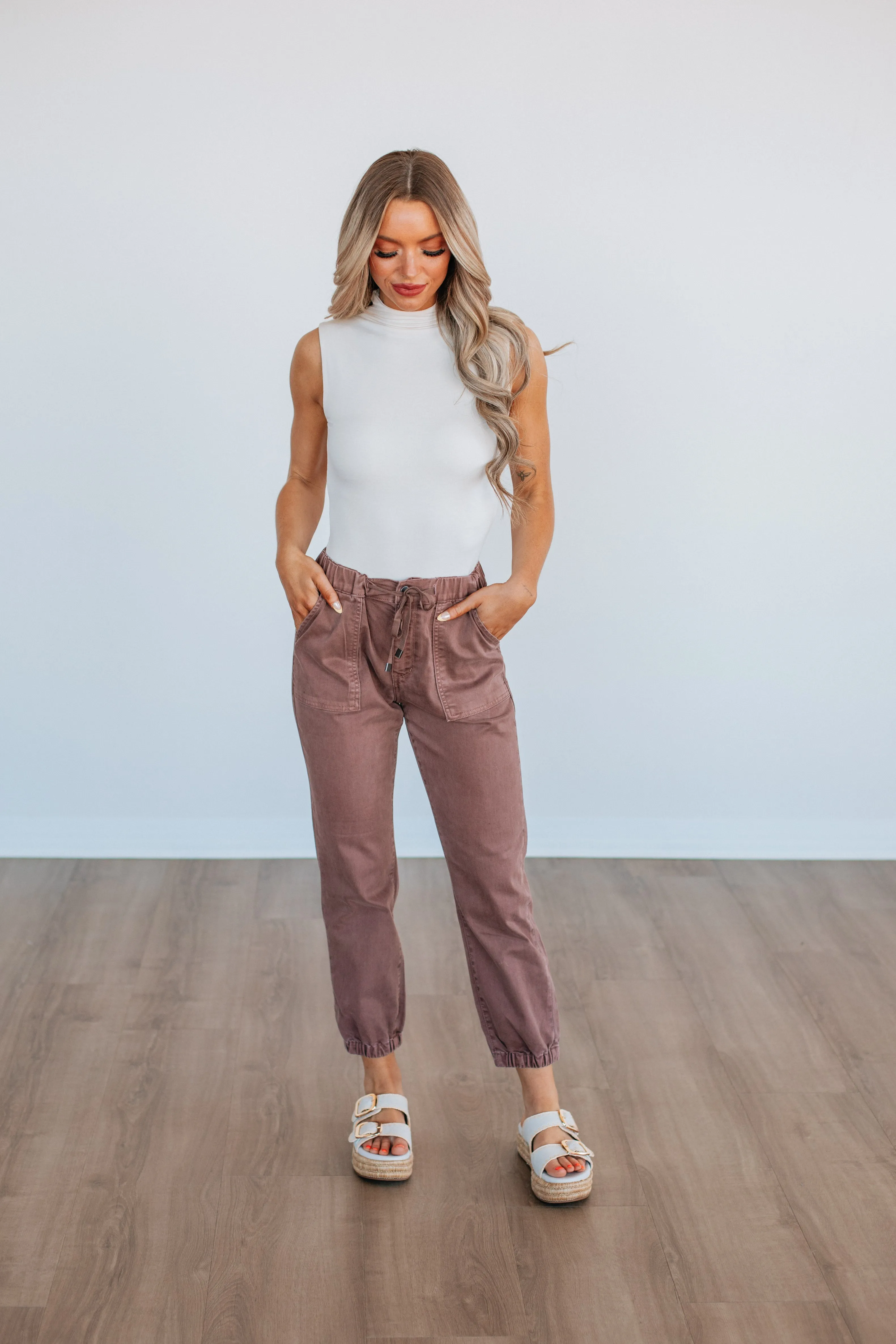 Drea Mica Joggers - Cocoa sold by Wild Oak Boutique