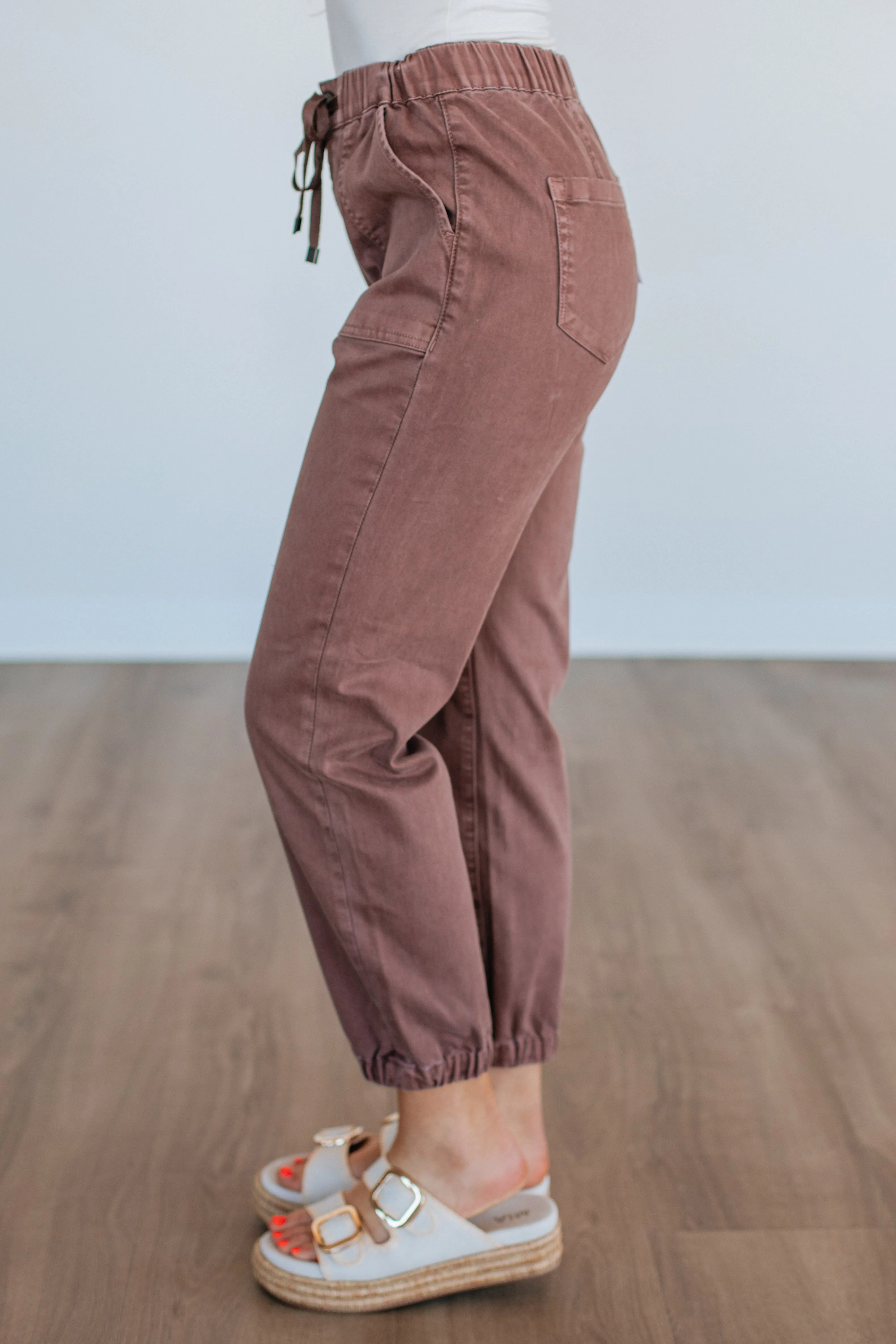 Drea Mica Joggers - Cocoa sold by Wild Oak Boutique product image thumbnail 3