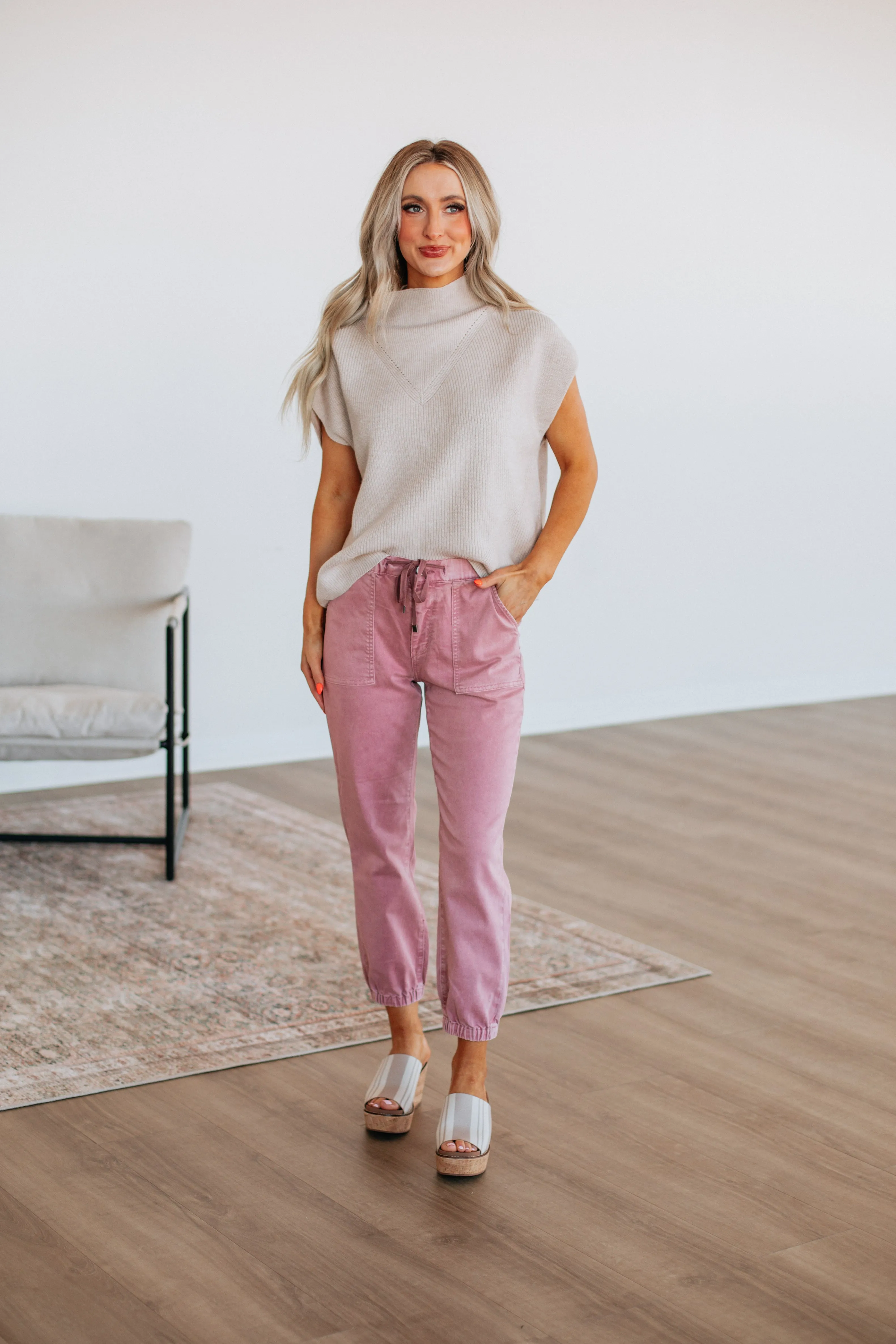 Drea Mica Joggers - Blush sold by Wild Oak Boutique