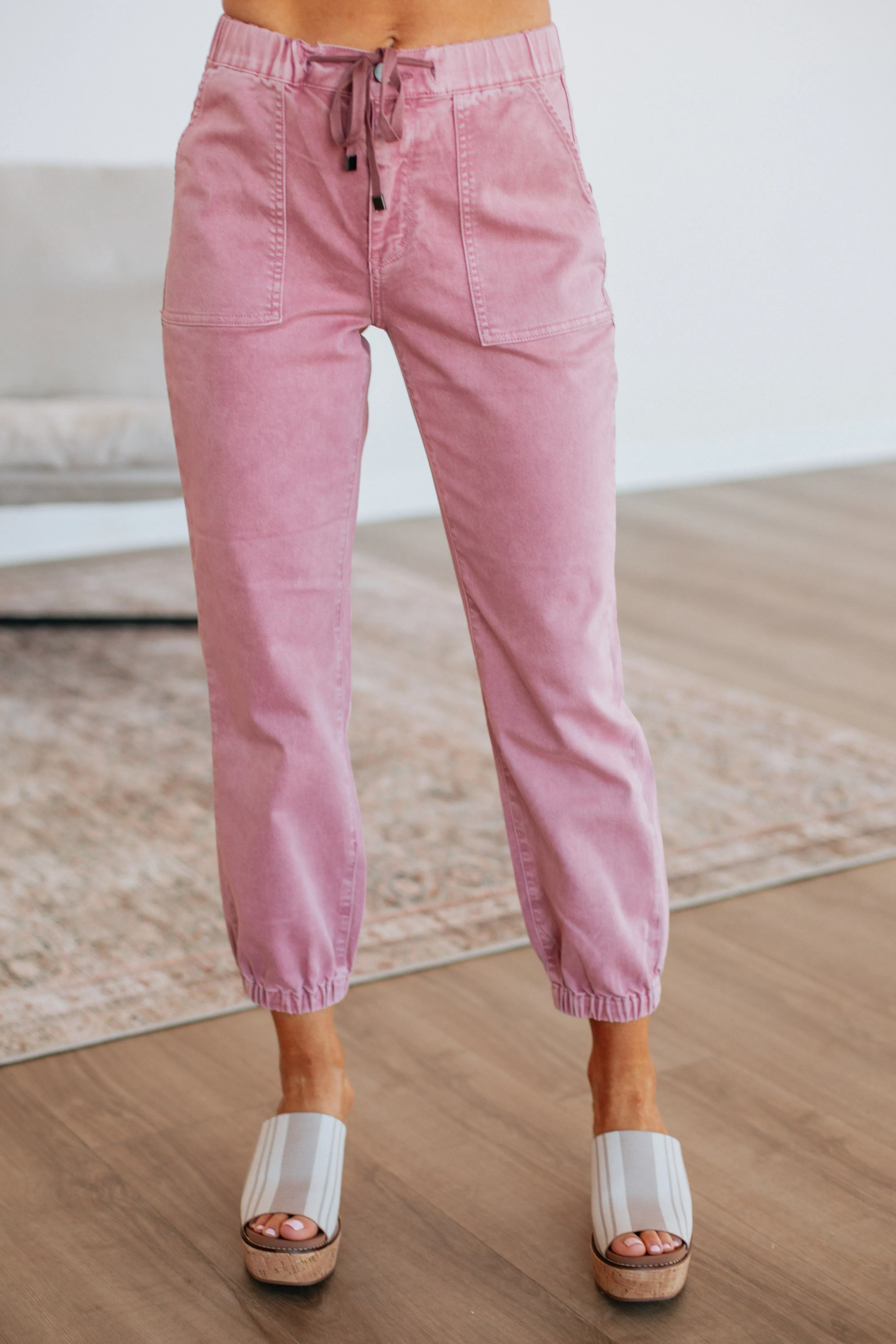 Drea Mica Joggers - Blush sold by Wild Oak Boutique product image thumbnail 2