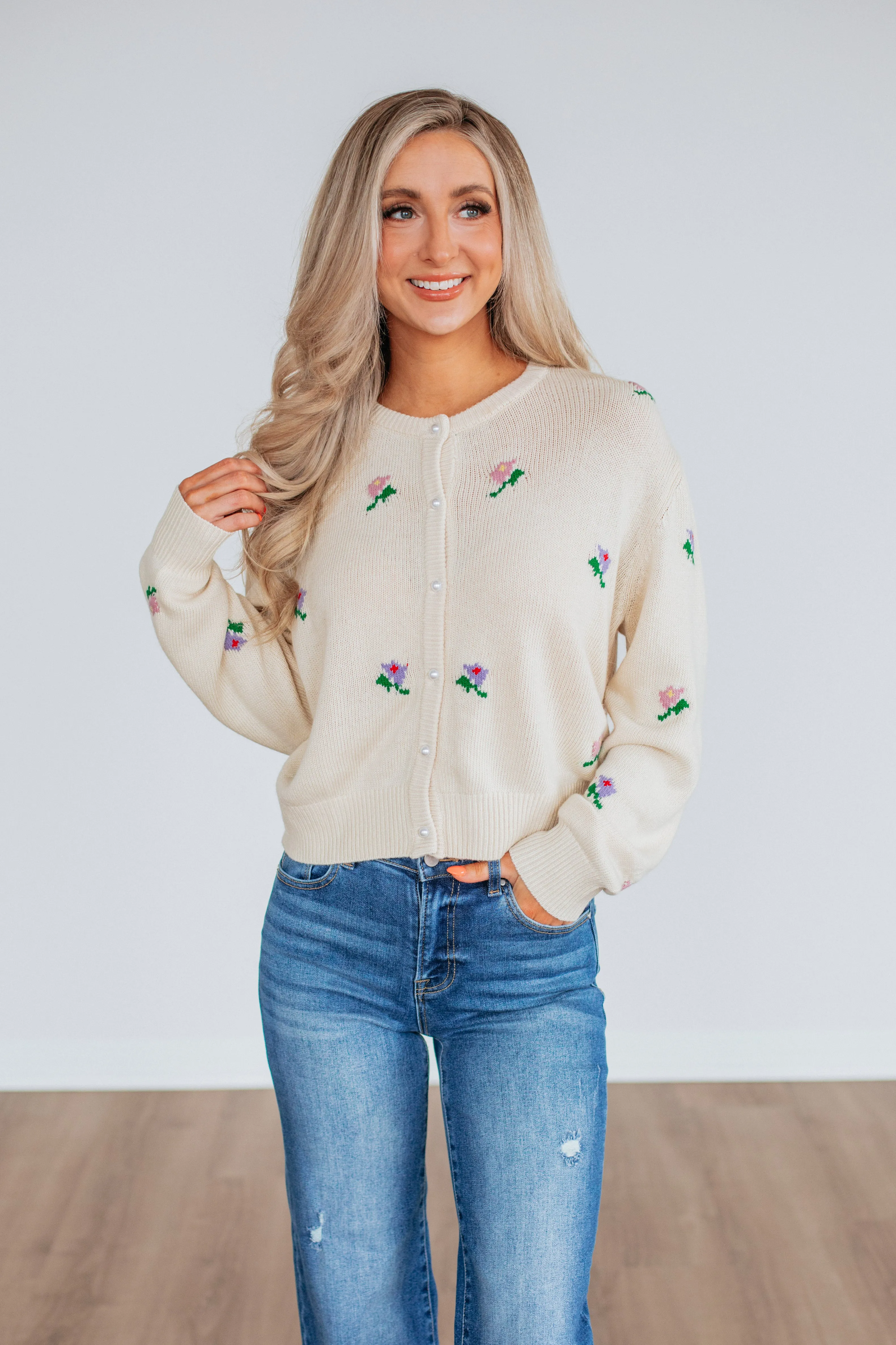 Betty Floral Cardigan sold by Wild Oak Boutique product image thumbnail 5