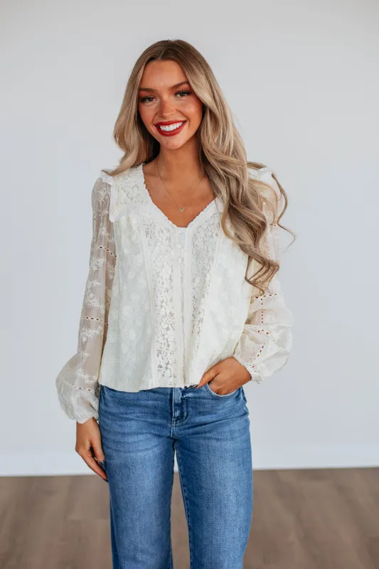Arely Lace Blouse sold by Wild Oak Boutique