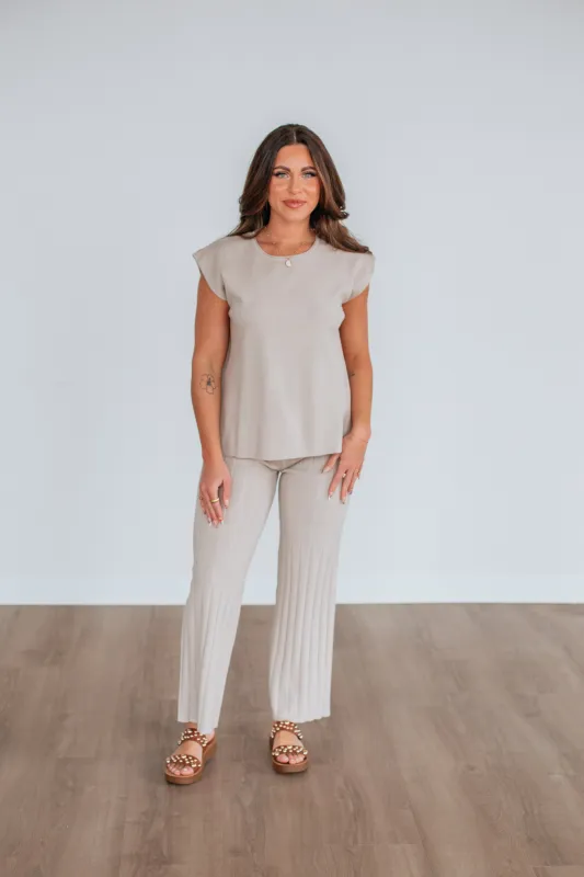 Louella Two-Piece Sweater Set - Sand sold by Wild Oak Boutique