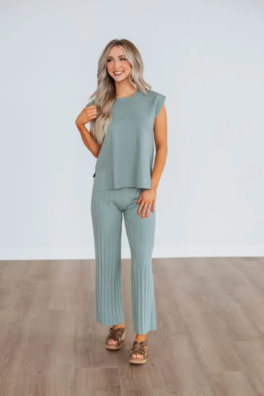 Louella Two-Piece Sweater Set - Sage sold by Wild Oak Boutique