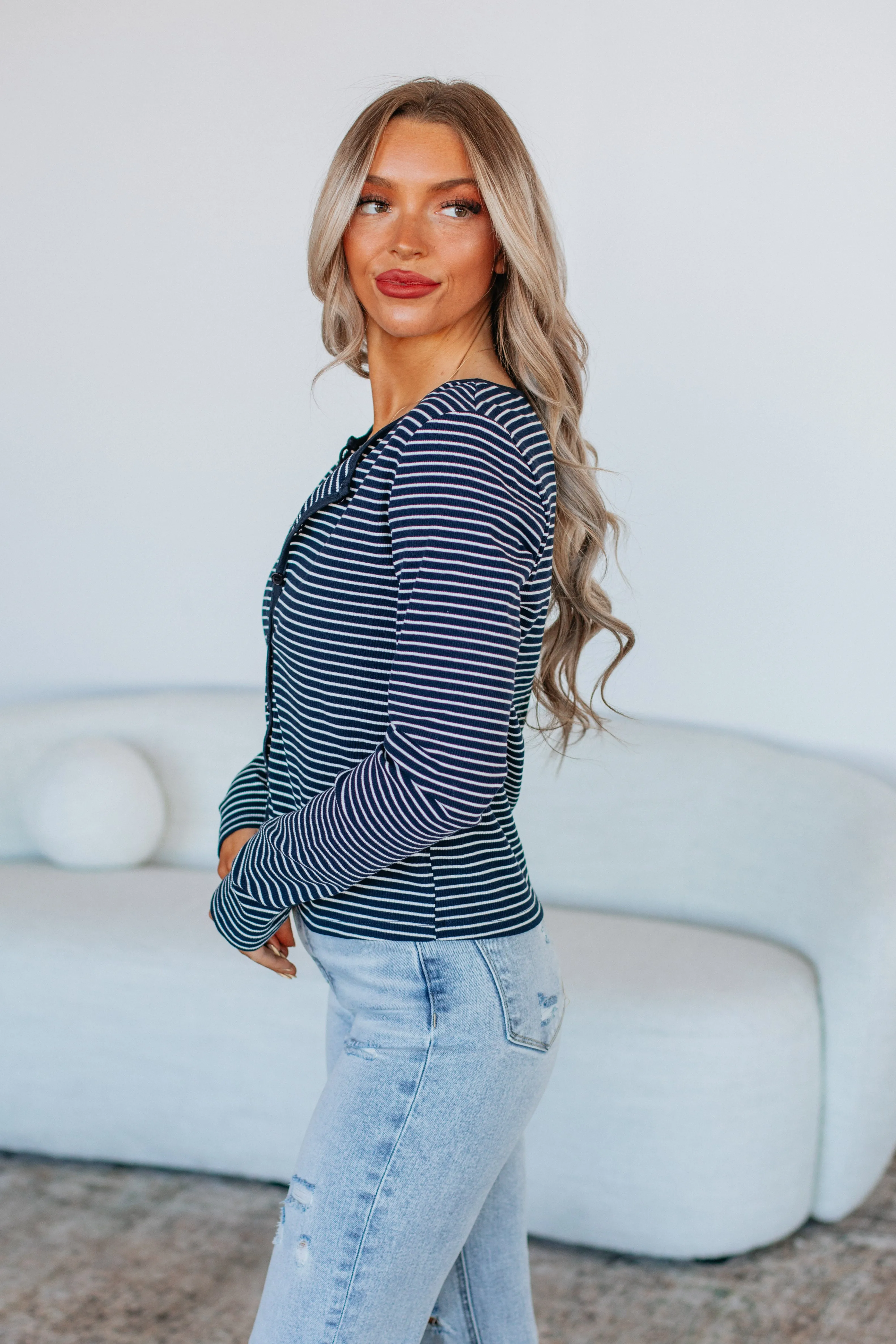 Casey Two-Piece Set - Navy Mix sold by Wild Oak Boutique product image thumbnail 5