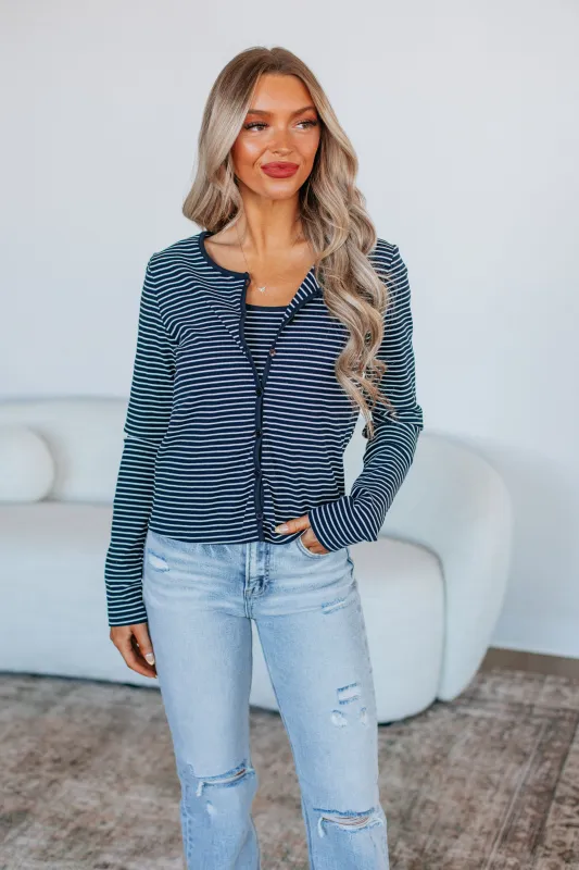 Casey Two-Piece Set - Navy Mix sold by Wild Oak Boutique