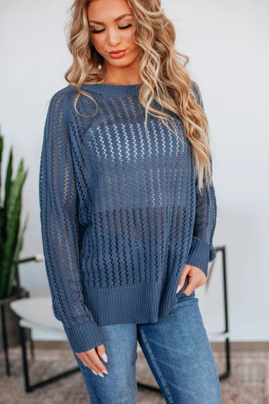 Mariza Sweater - Steel Blue sold by Wild Oak Boutique
