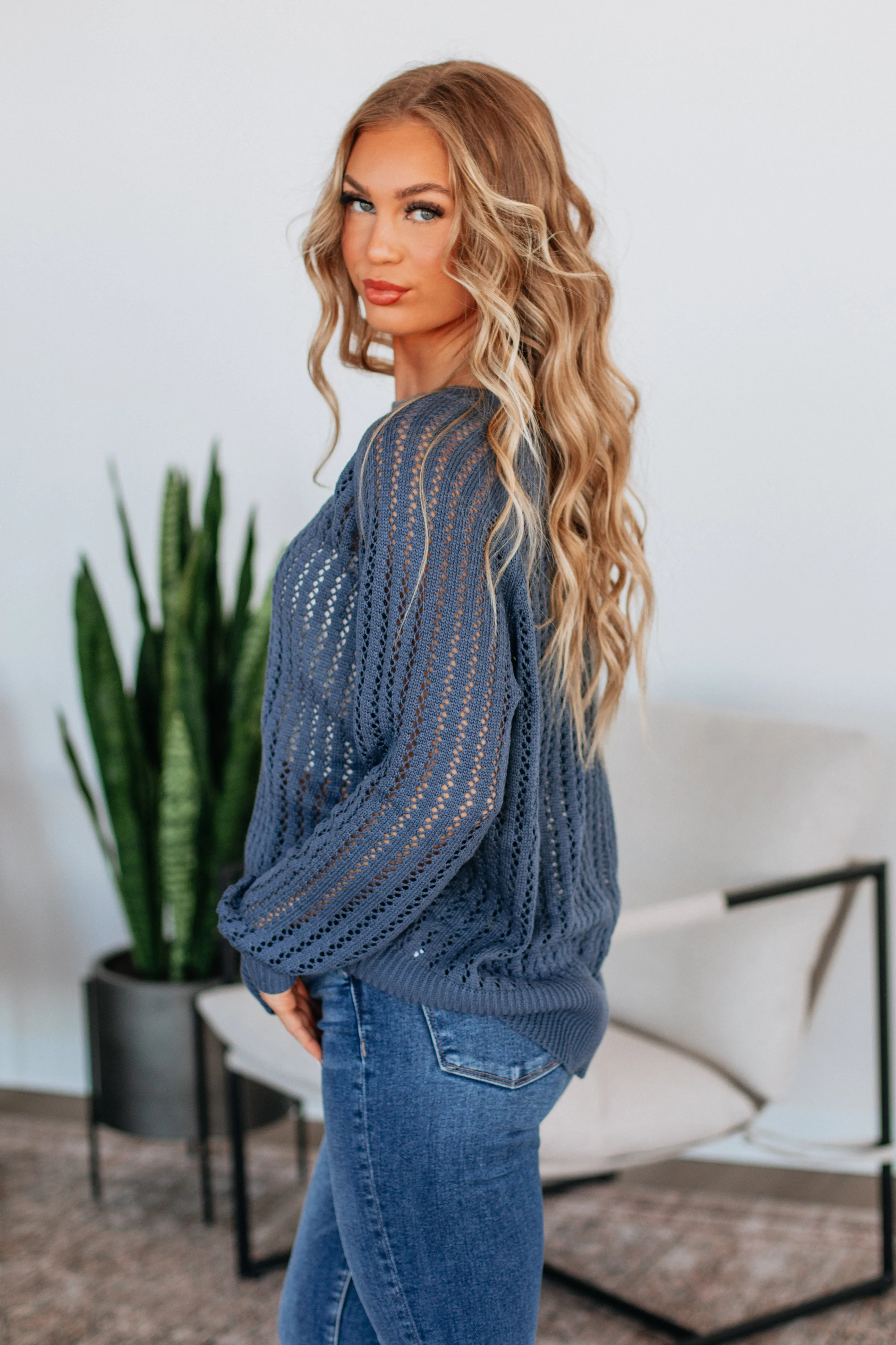 Mariza Sweater - Steel Blue sold by Wild Oak Boutique product image thumbnail 4