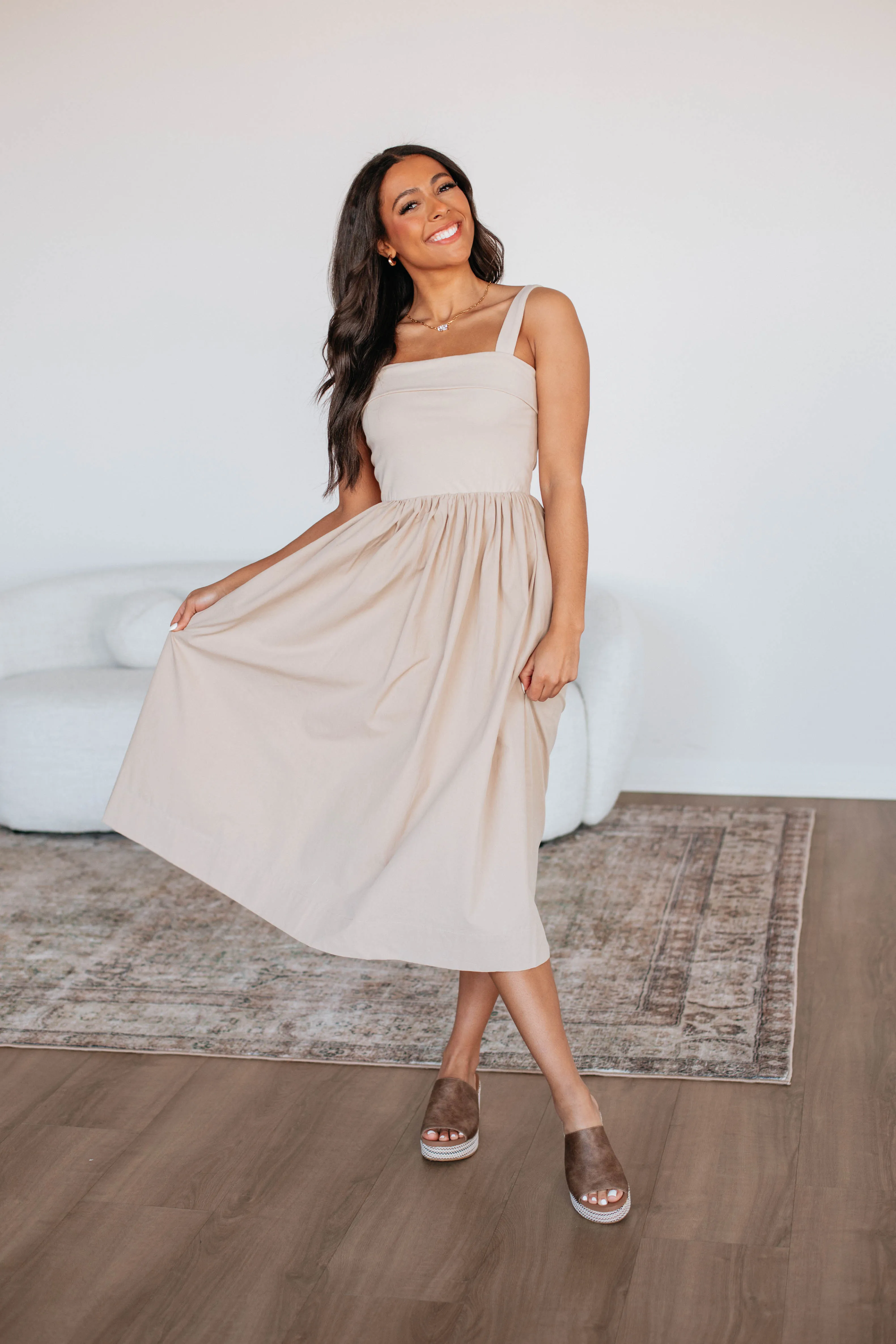 Grace Midi Dress - Taupe sold by Wild Oak Boutique product image thumbnail 2