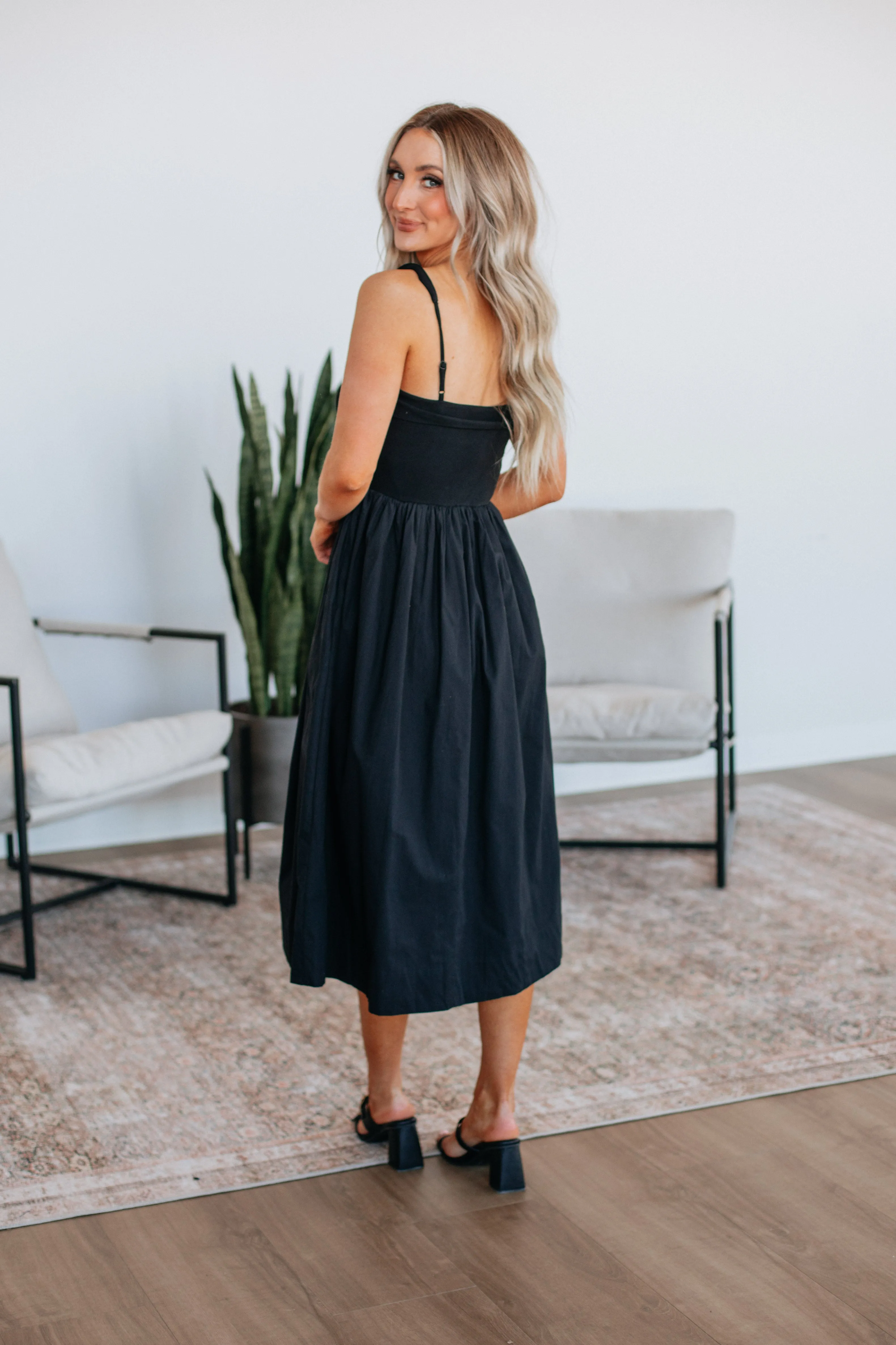Grace Midi Dress - Black sold by Wild Oak Boutique product image thumbnail 5