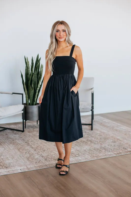 Grace Midi Dress - Black sold by Wild Oak Boutique