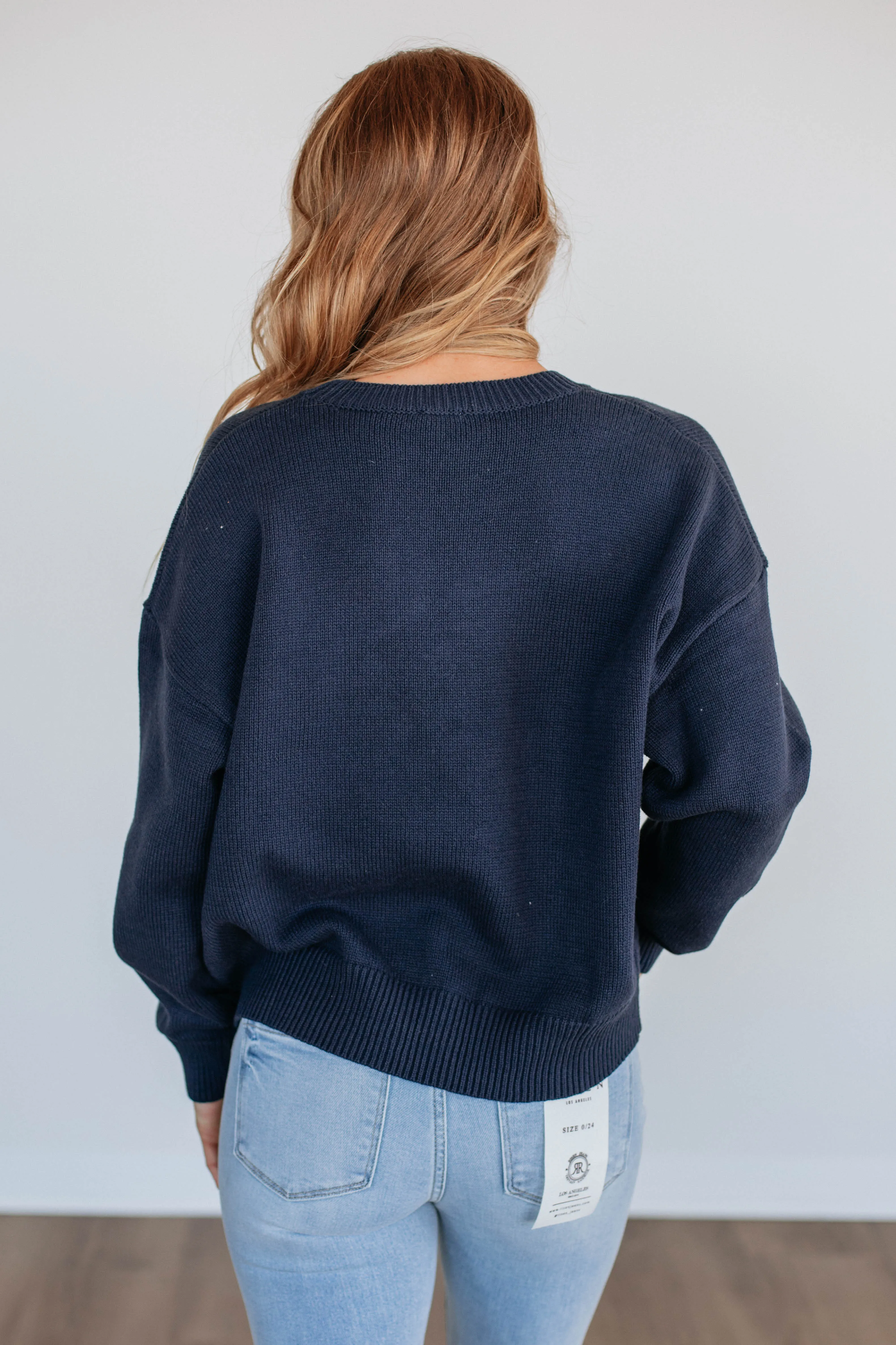 Unbearably Cute Sweater - Navy sold by Wild Oak Boutique product image thumbnail 5