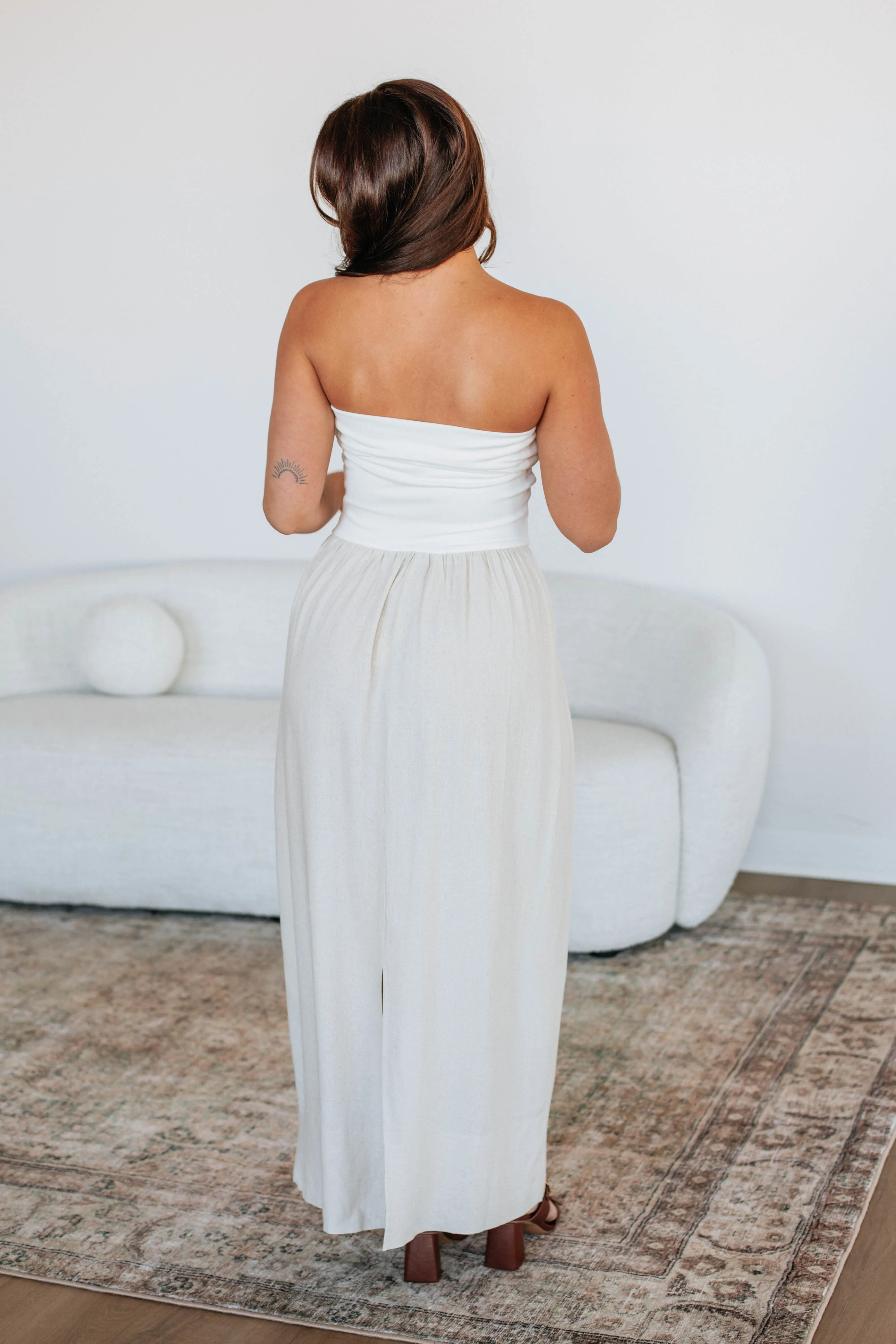 Hit The Resort Contrast Dress - Oatmeal sold by Wild Oak Boutique product image thumbnail 4