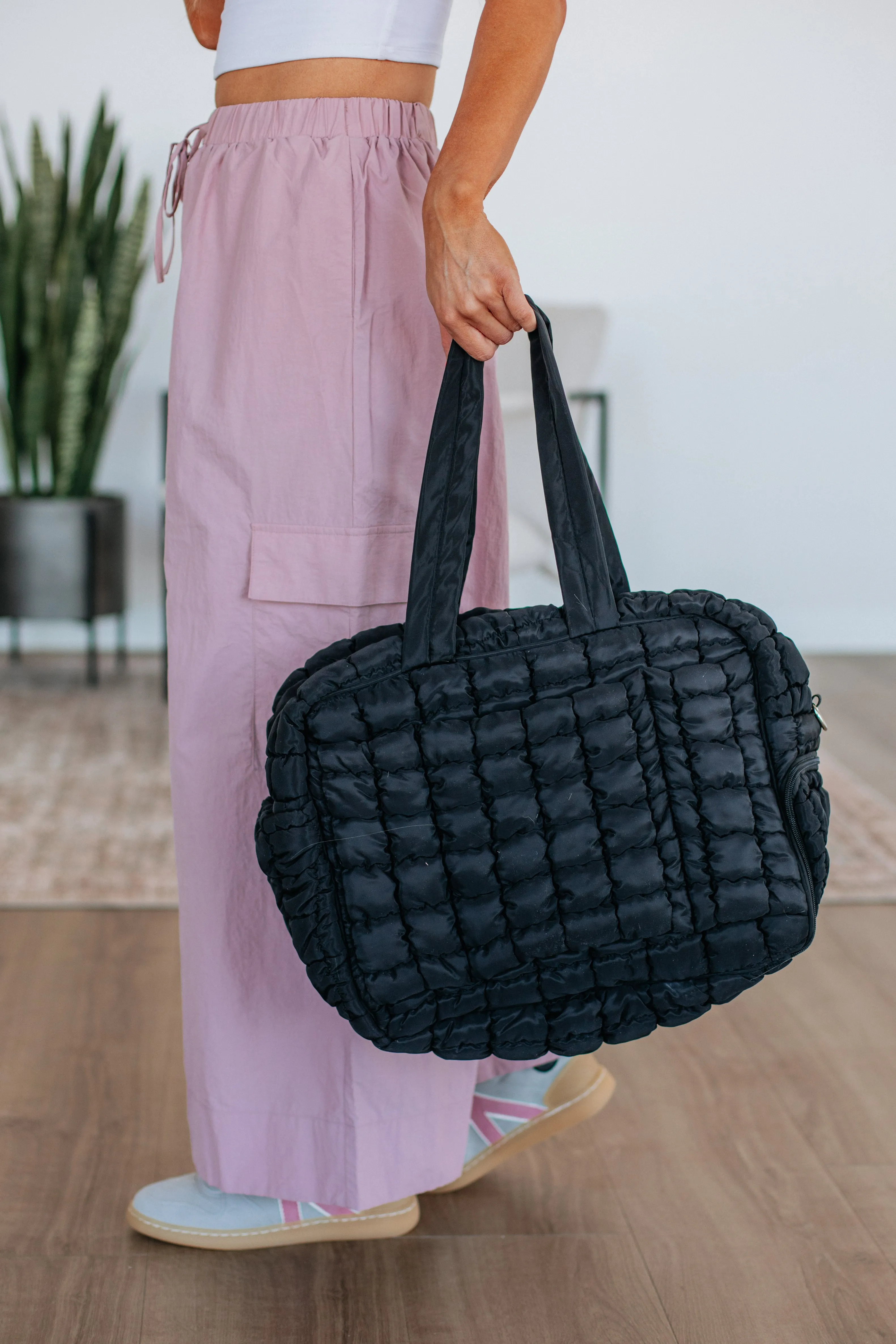 Off The Grid Quilted Weekender Bag - Black sold by Wild Oak Boutique product image thumbnail 3