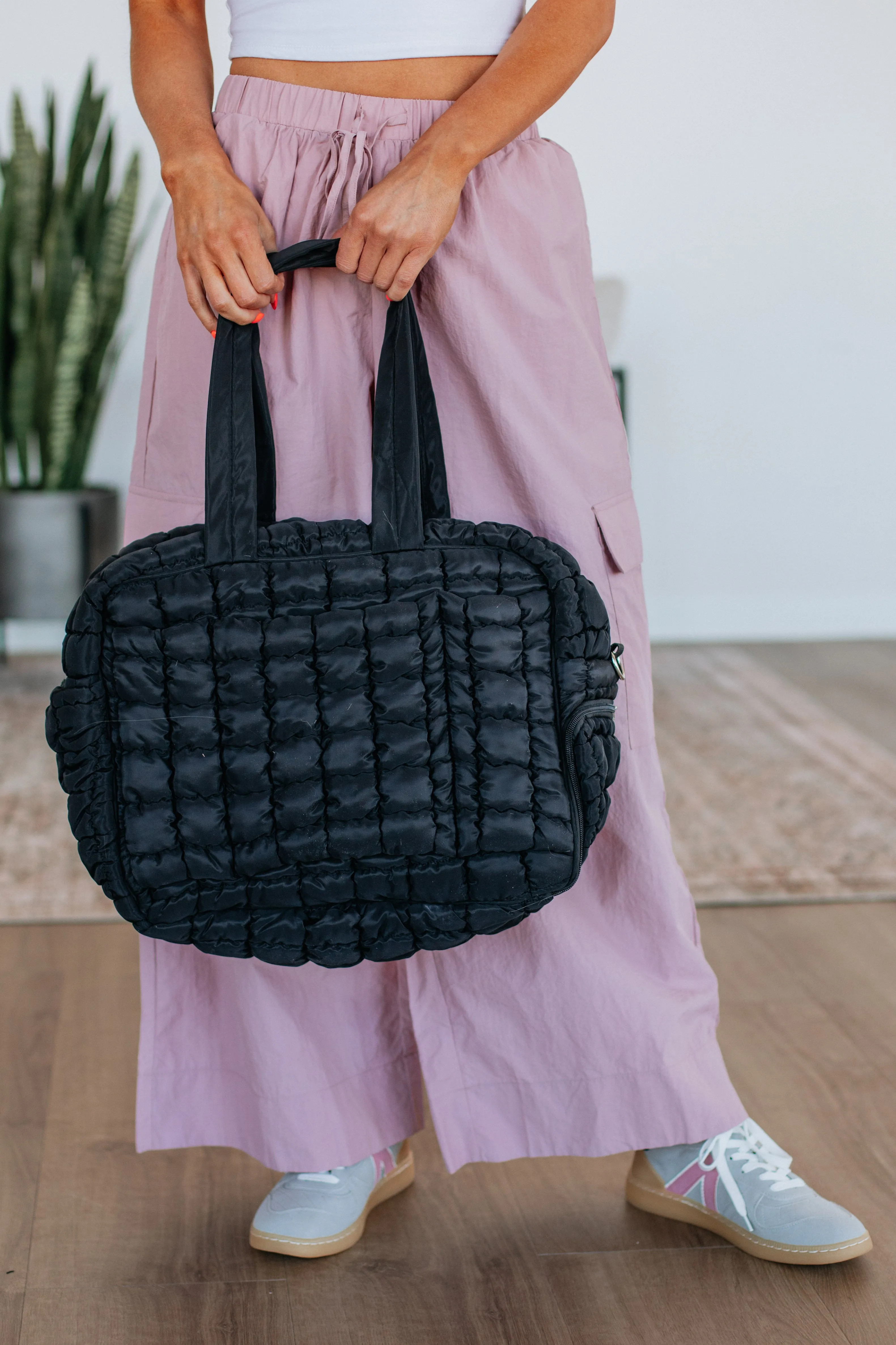 Off The Grid Quilted Weekender Bag - Black sold by Wild Oak Boutique product image thumbnail 2