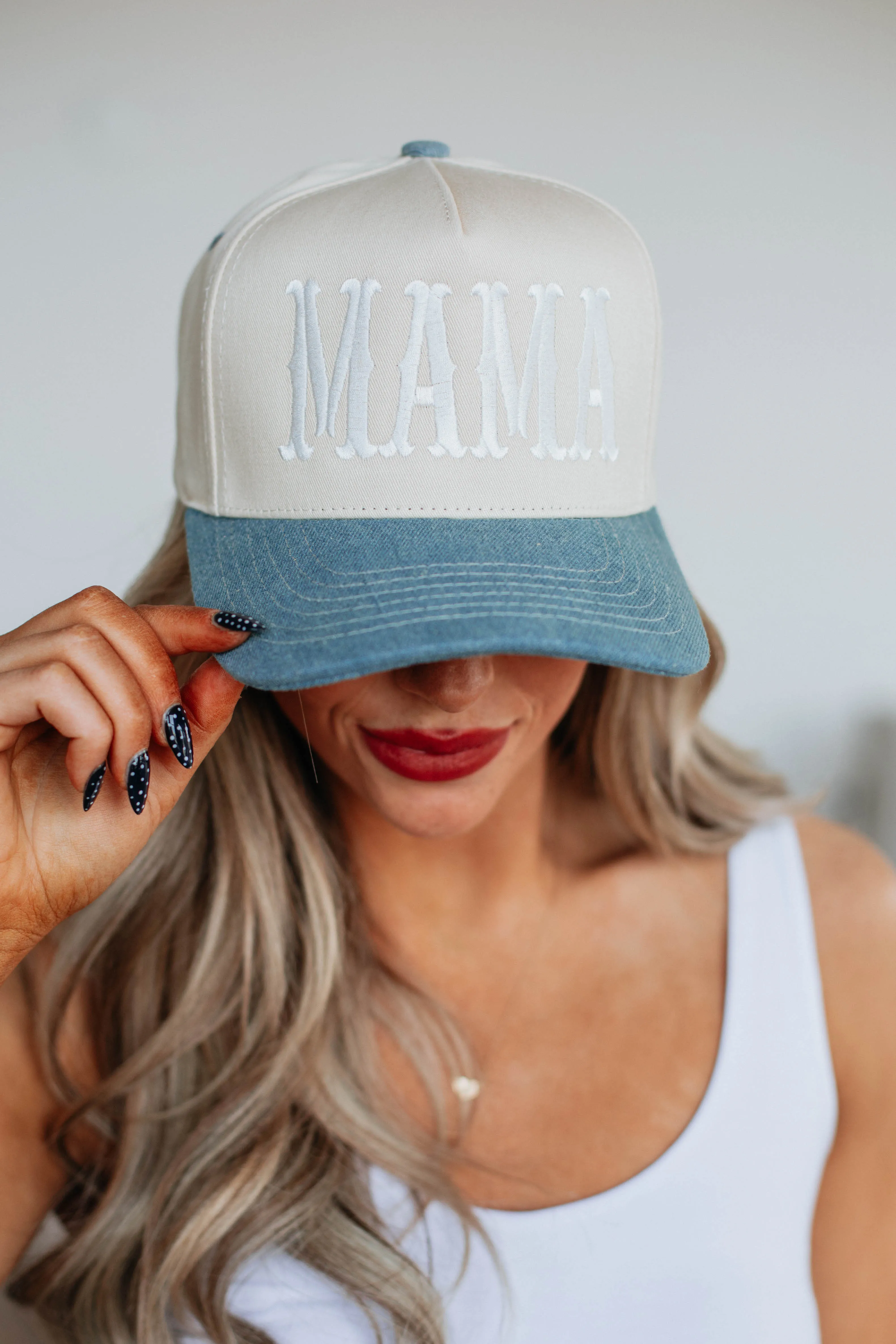 Mama Baseball Hat - Denim Blue sold by Wild Oak Boutique