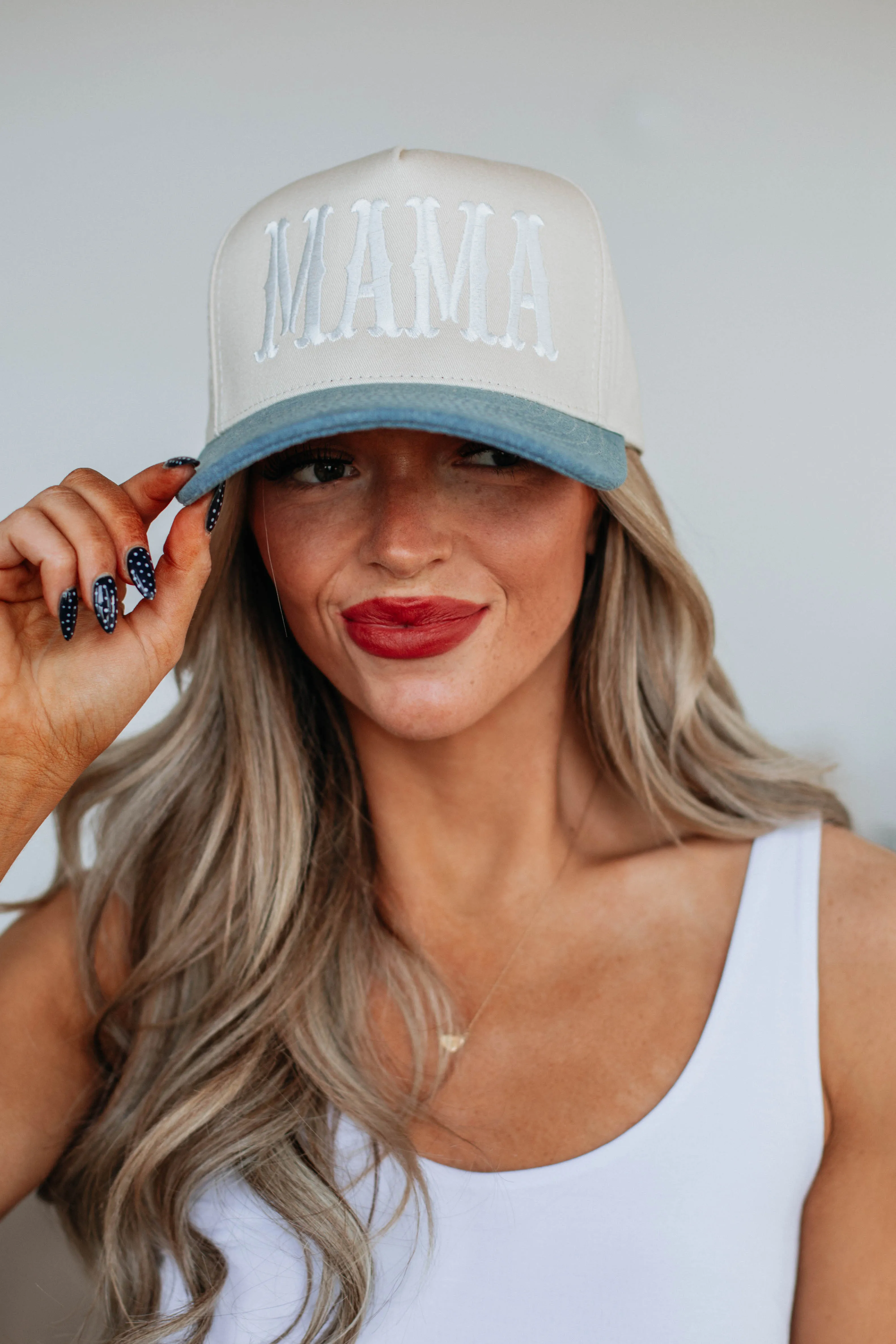 Mama Baseball Hat - Denim Blue sold by Wild Oak Boutique product image thumbnail 3