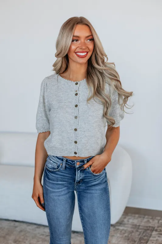 Neriah Cardigan Top - Heather Grey sold by Wild Oak Boutique
