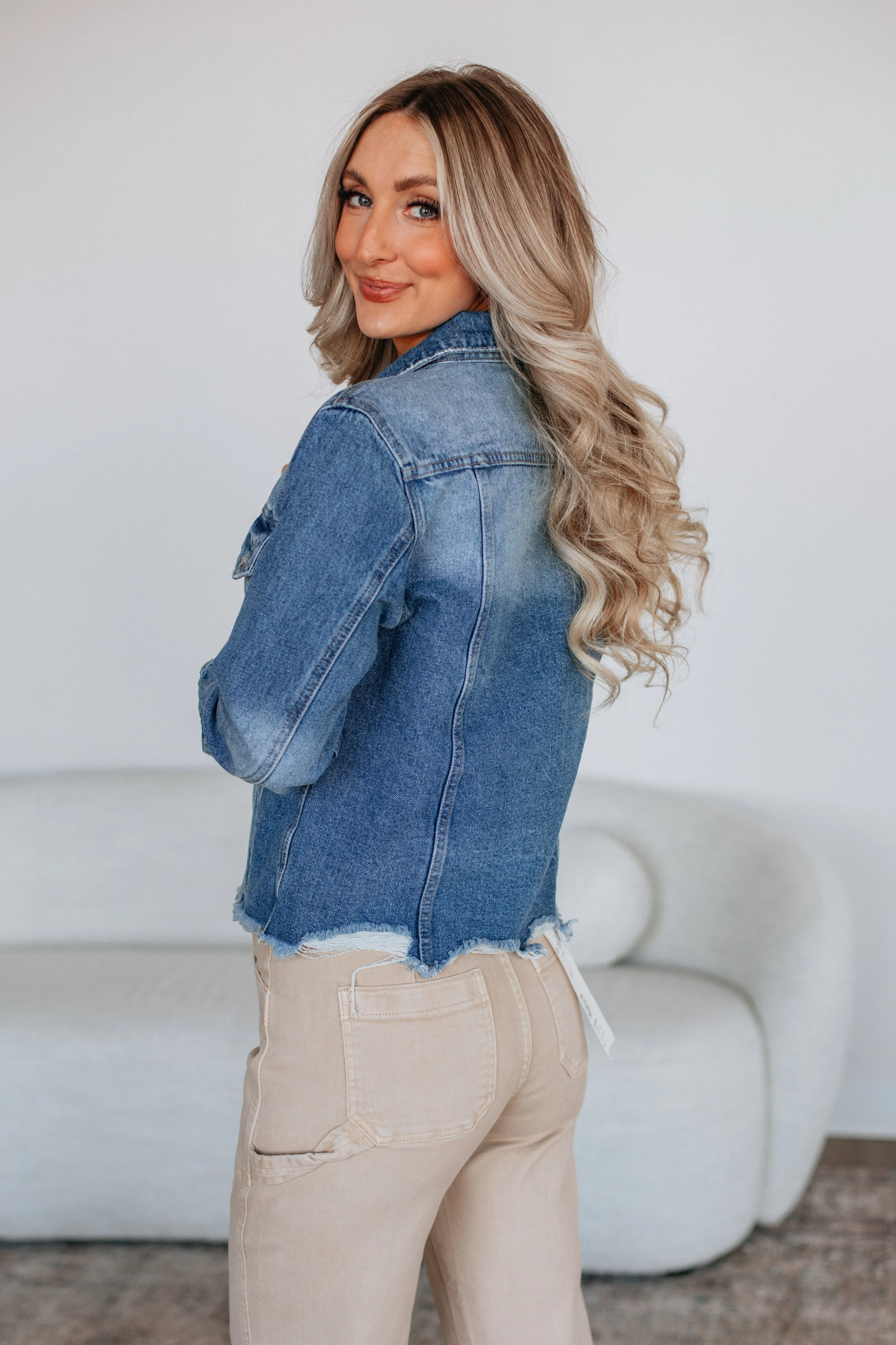 Hugo Mica Denim Jacket - Medium Wash sold by Wild Oak Boutique product image thumbnail 5